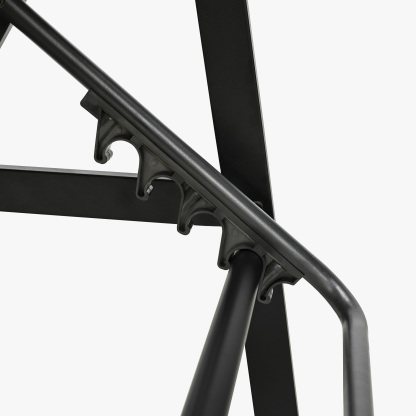 Black metal coat rack with sturdy hooks and modern design - Seehill