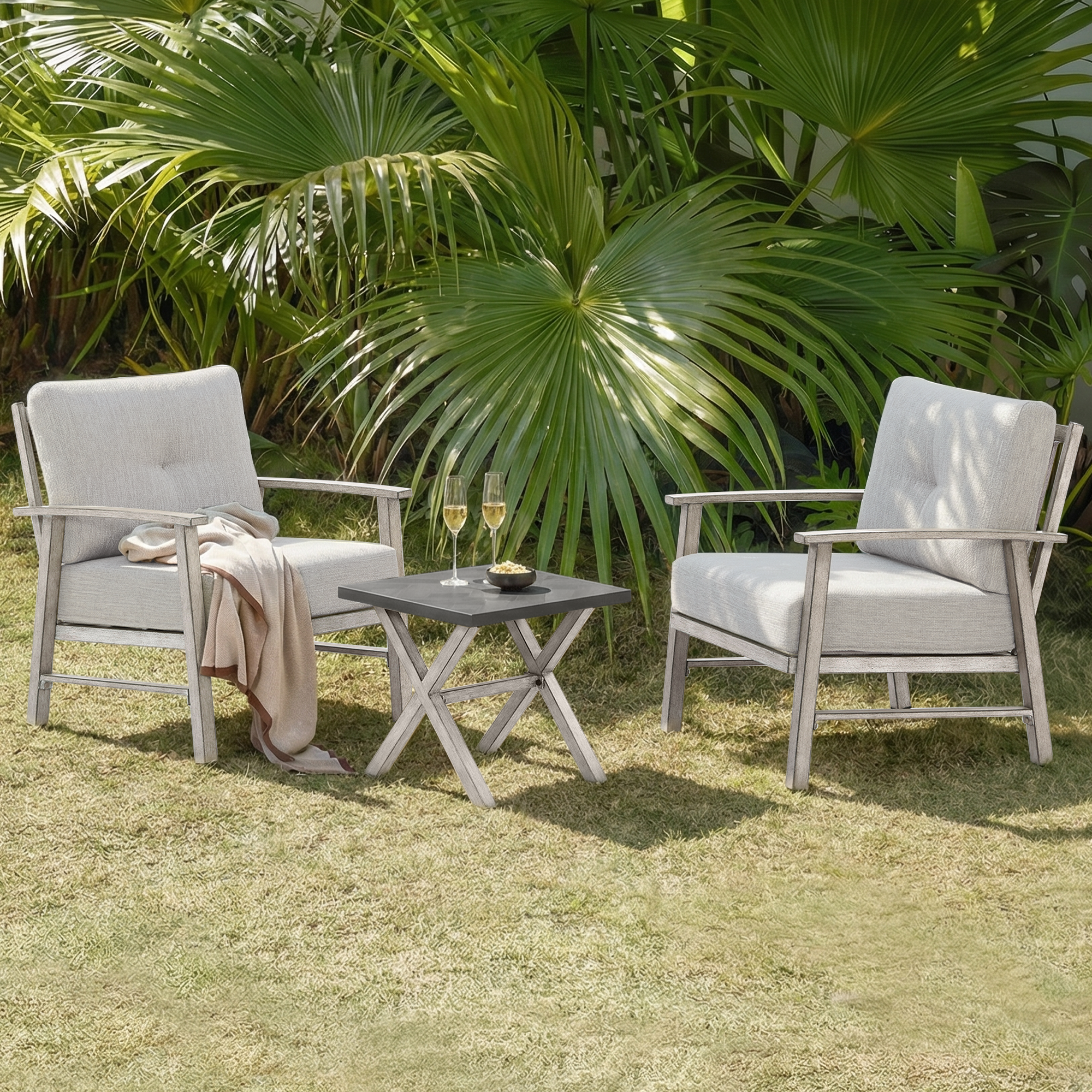 5-piece Outdoor Aluminum Patio Furniture Set - SS015-1