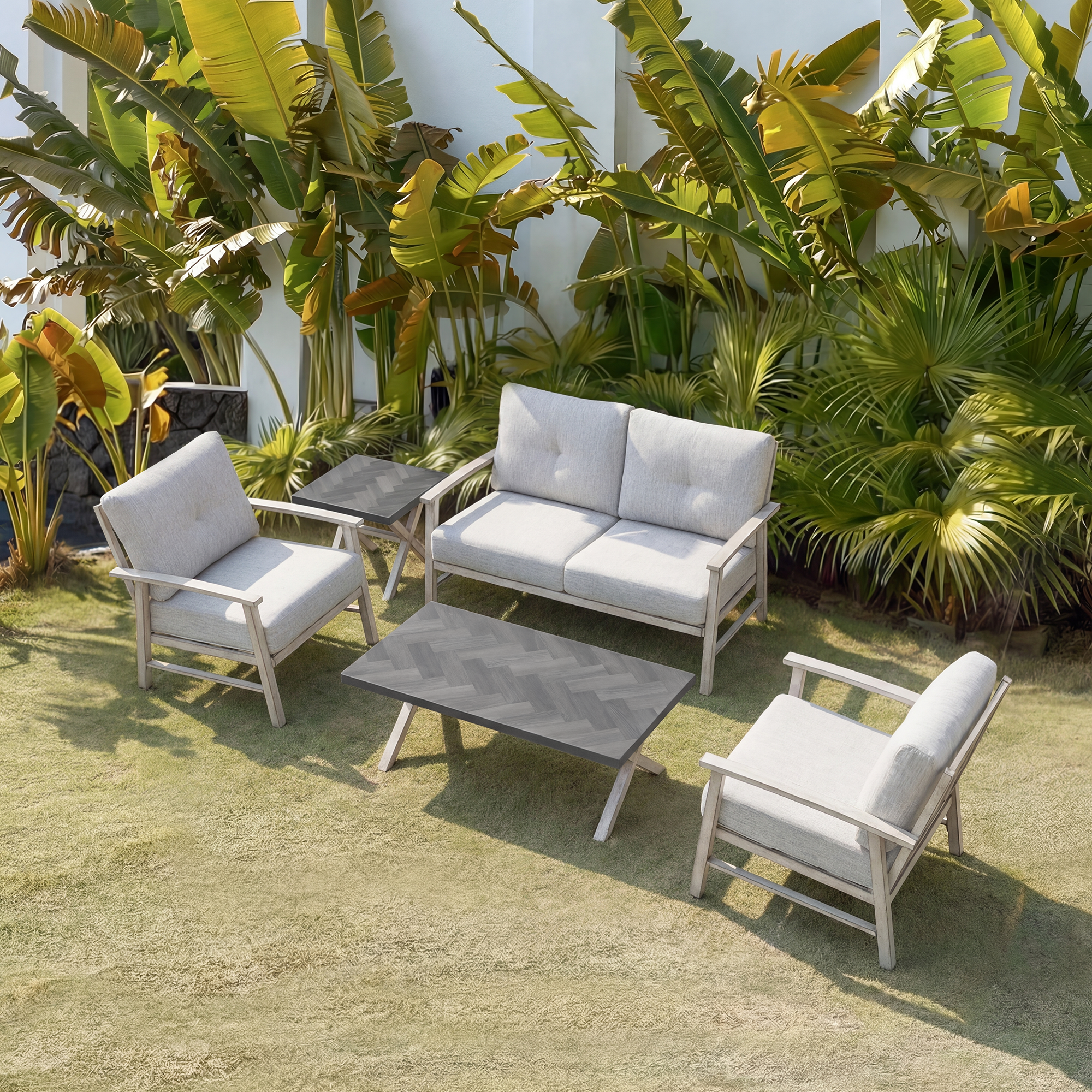 5-piece Outdoor Aluminum Patio Furniture Set - SS015-1