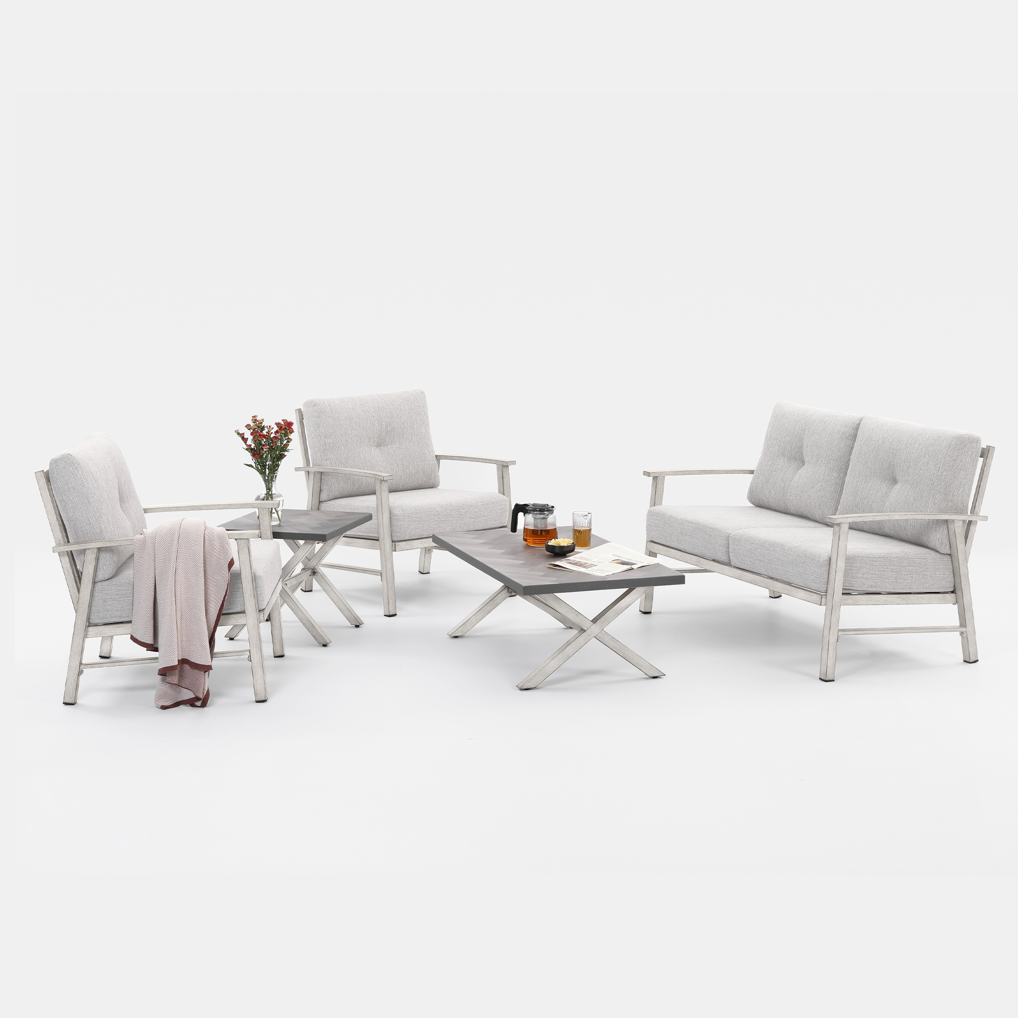 5-piece Outdoor Aluminum Patio Furniture Set - SS015-1