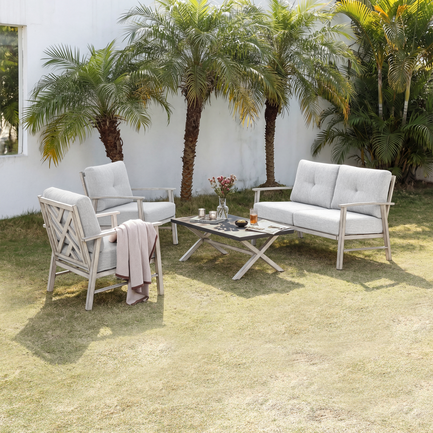 4-piece Modern Outdoor Patio Furniture Set - SS015-2