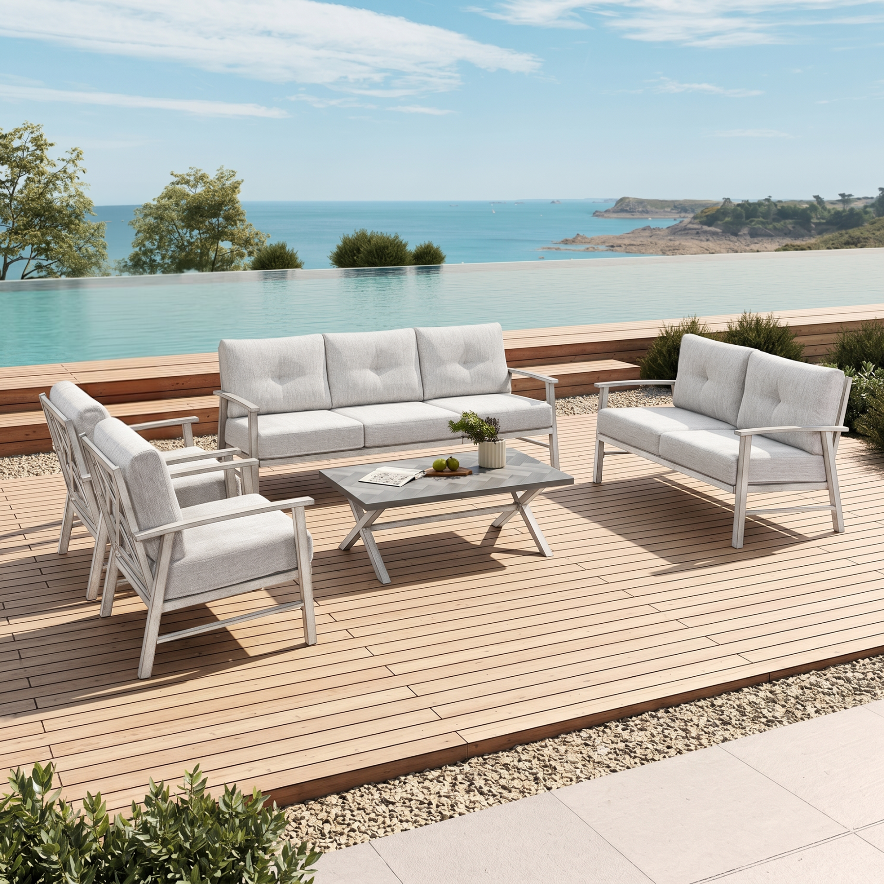 5-piece Modern Outdoor Patio Furniture Set - SS015-3