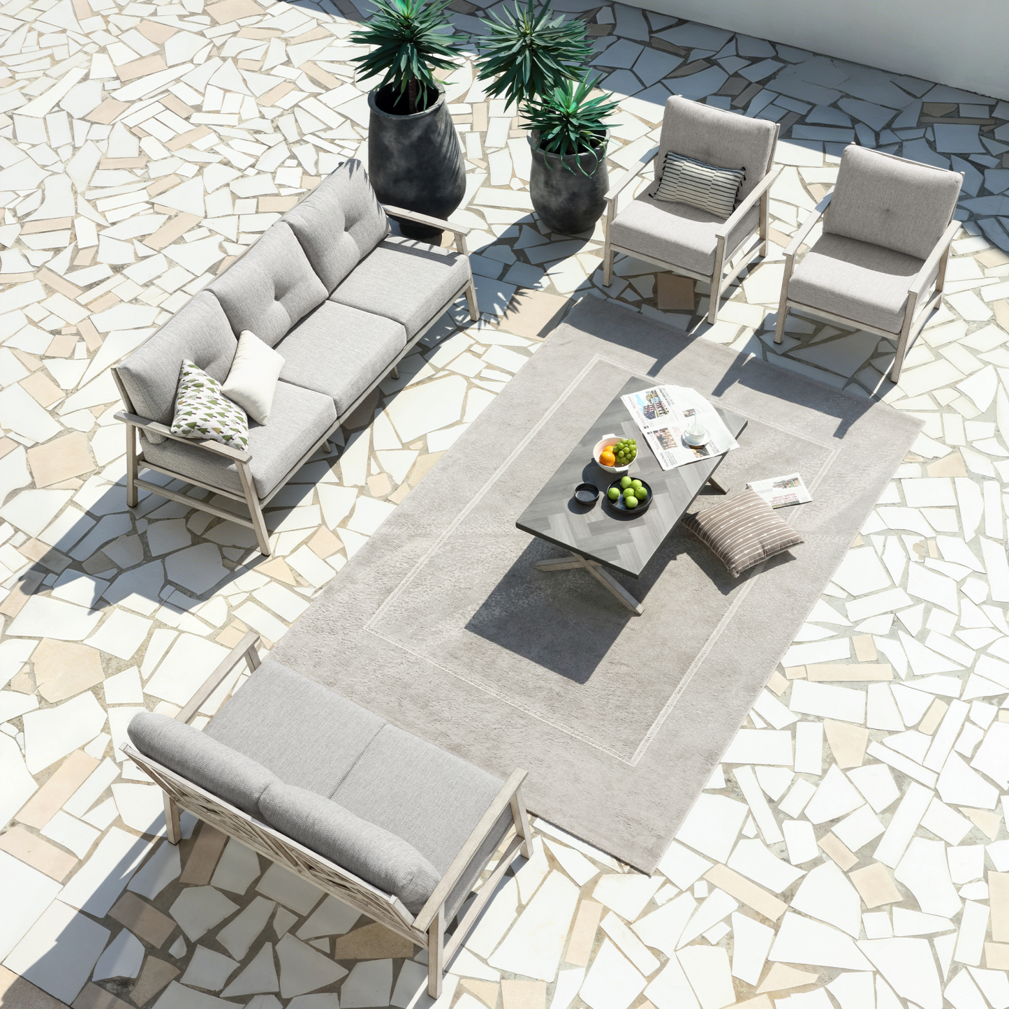 5-piece Modern Outdoor Patio Furniture Set - SS015-3