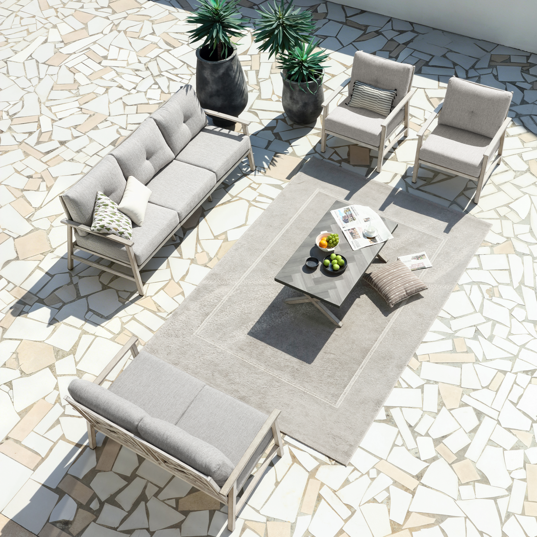 5-piece Modern Outdoor Patio Furniture Set - SS015-3