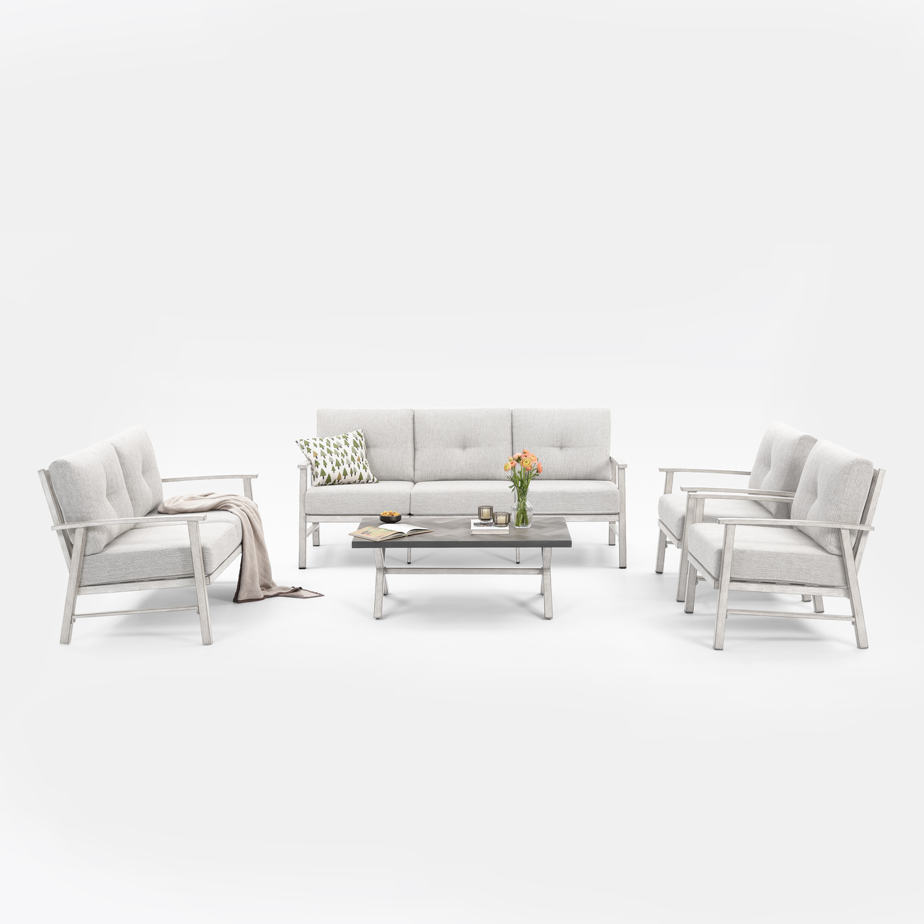 5-piece Modern Outdoor Patio Furniture Set - SS015-3