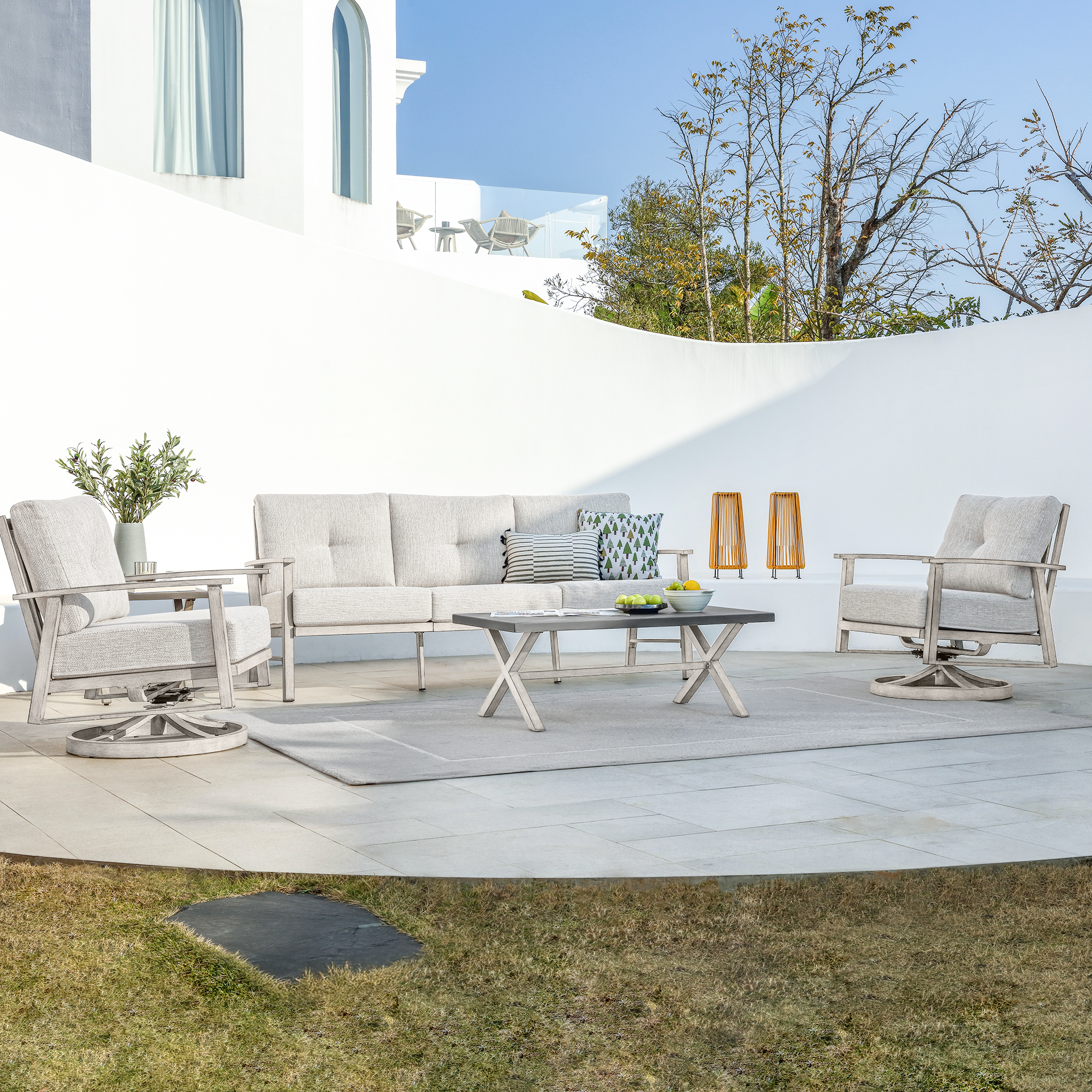Sand Outdoor furniture product photo with clear materials and finish in clean lighting-Seehill