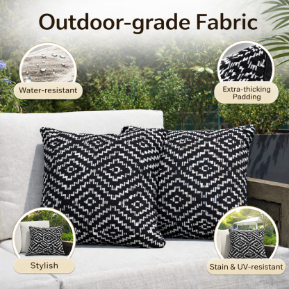 This exclusive weather resistant outdoor throw pillow features square beige fabric that is durable and stylish. - Seehill