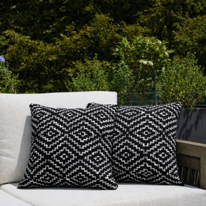 This Weather Resistant Outdoor Throw Pillow provides an opulent feel with its square shape and weather-resistant materials. - Seehill