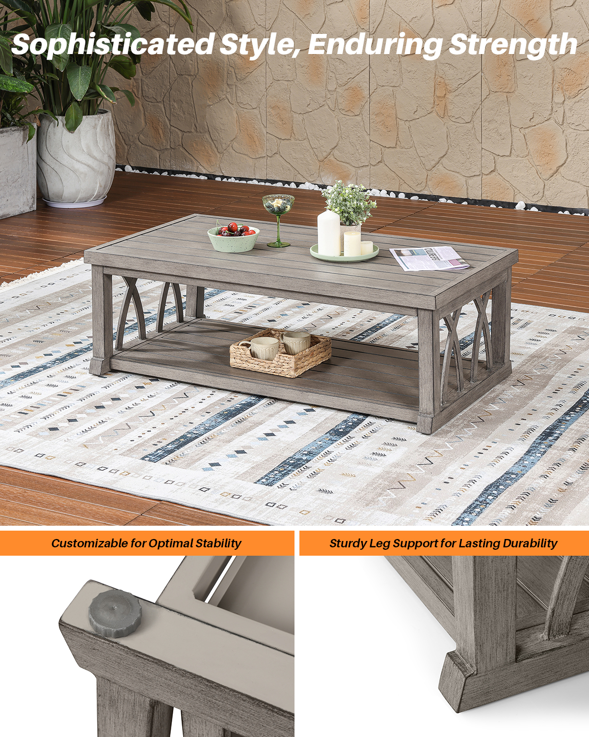 Aluminum Outdoor Coffee Table - D091