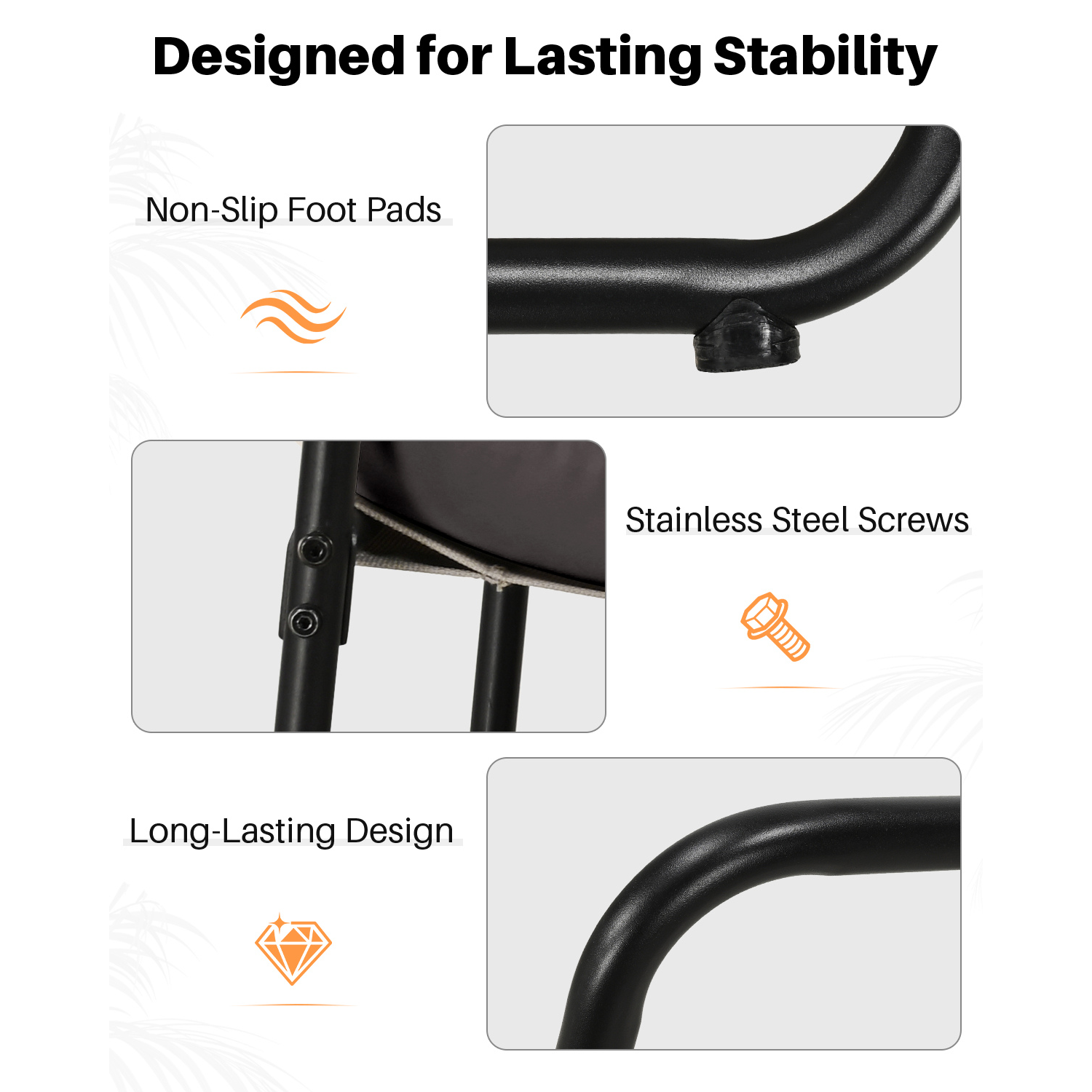 2-Piece Metal Comfy Modern Patio Rocking Chair Set with Ottoman- C033-1