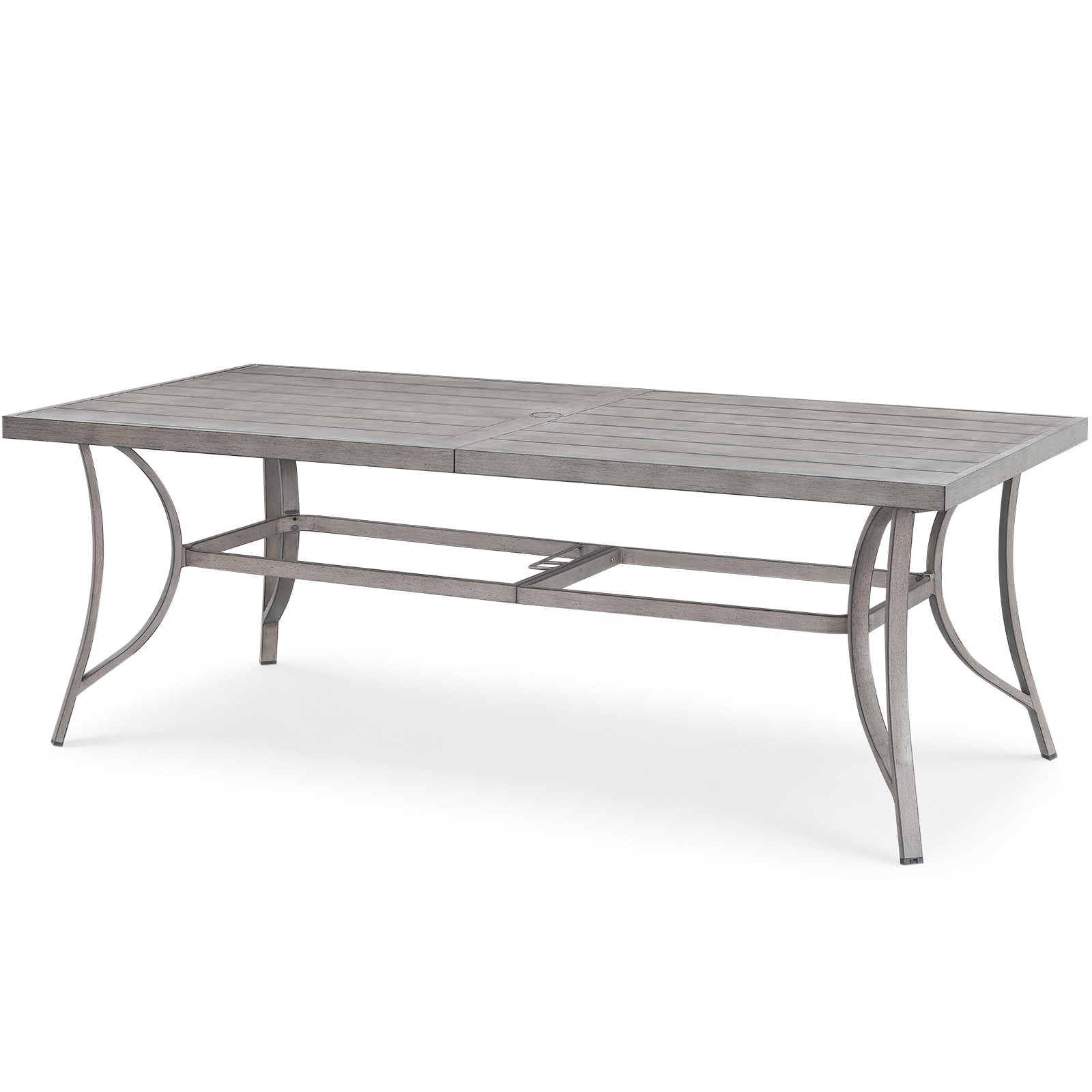 Patio Rectangle Dining Table for 8 with Umbrella Hole - D109