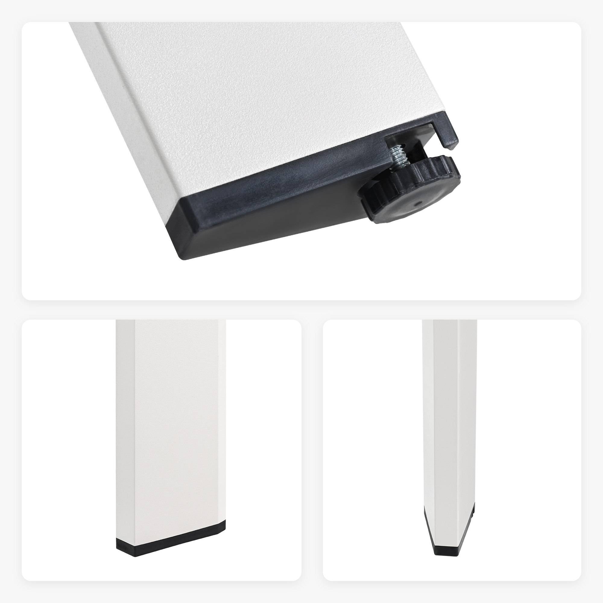 White aluminum profile with black rubber corner gu - Seehill