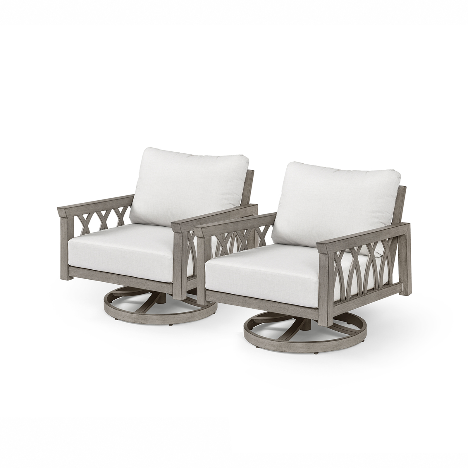 2-Piece Aluminum Outdoor 360-Degree Swivel Sofa Armchairs - C095