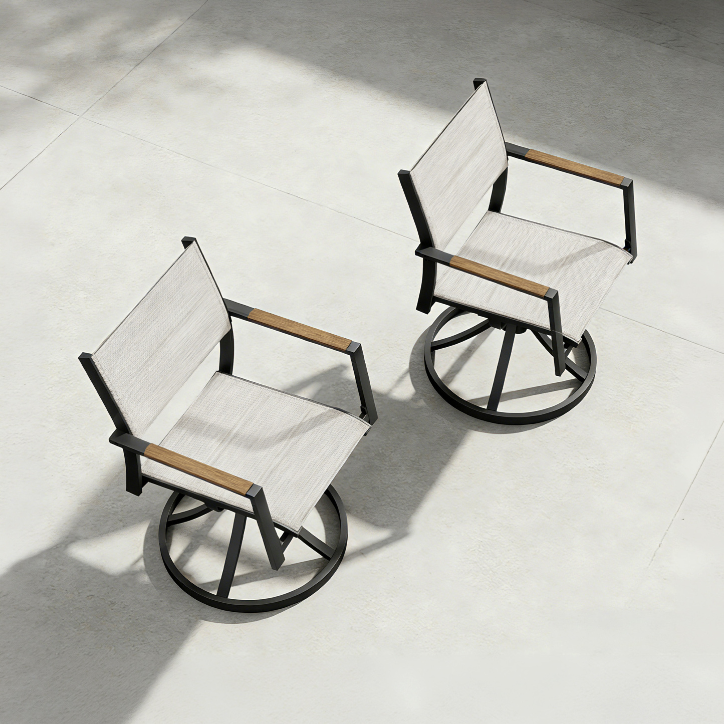 2-piece Patio Swivel Dining Chairs Set - C059