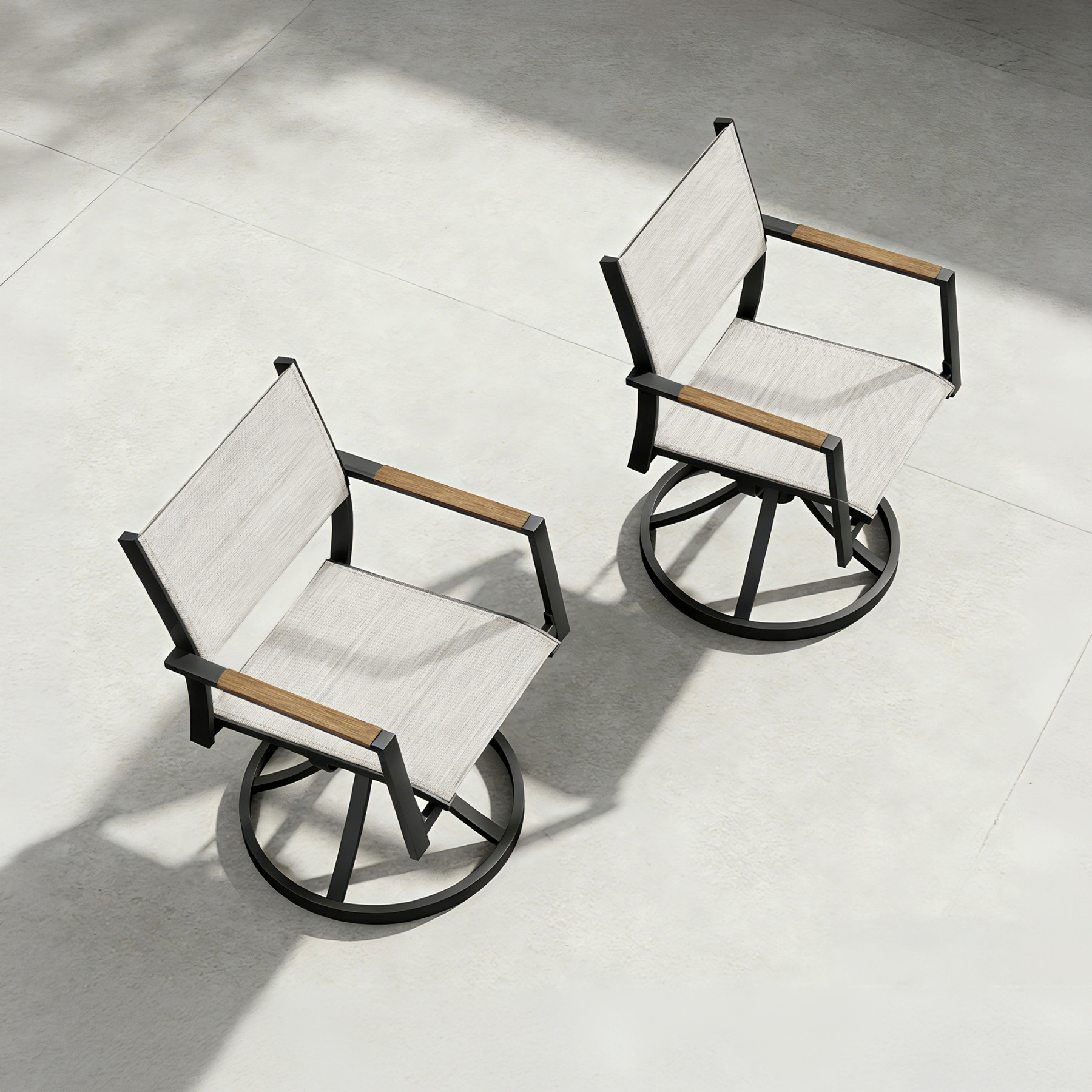 2-piece Patio Swivel Dining Chairs Set - C059