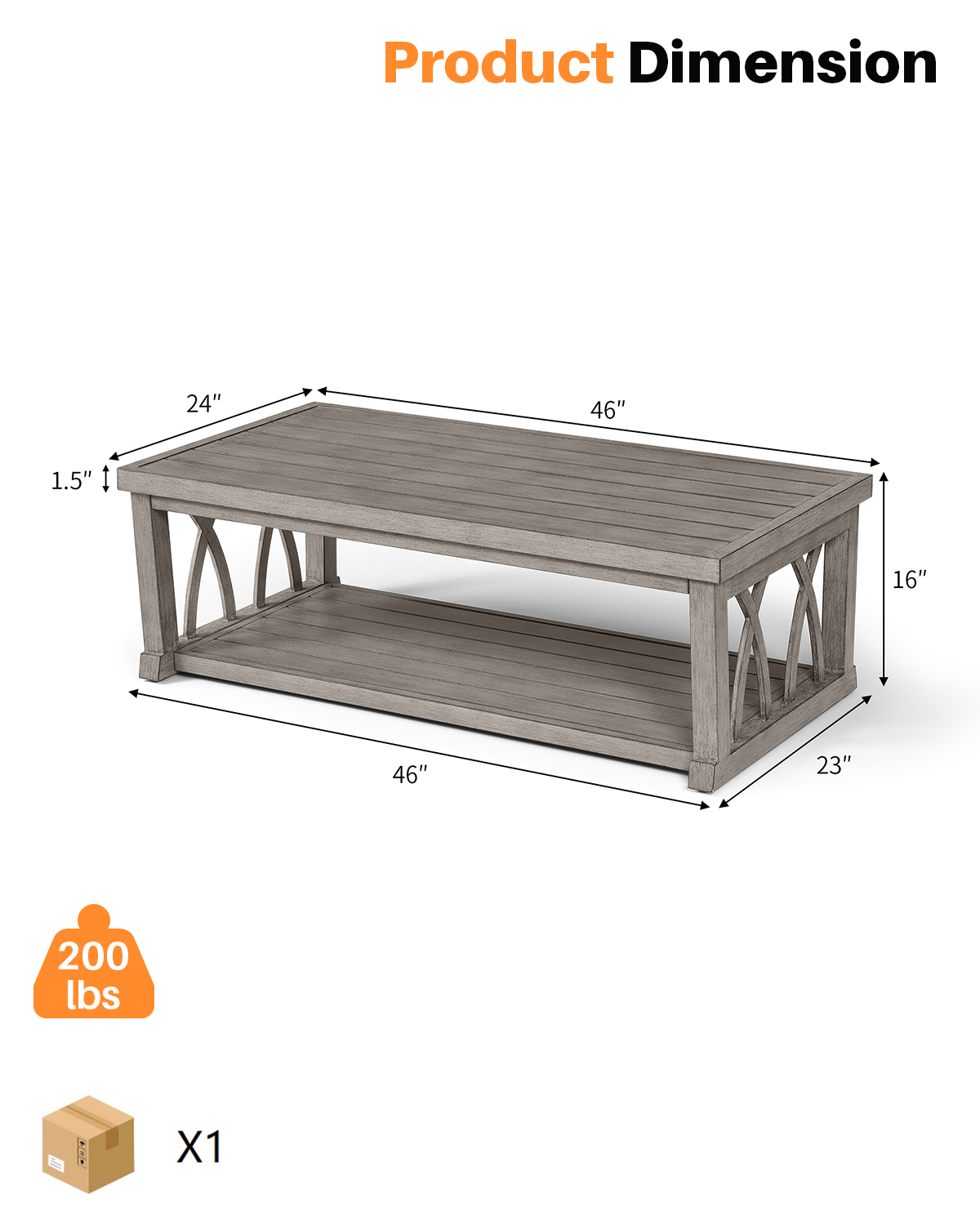 Aluminum Outdoor Coffee Table - D091