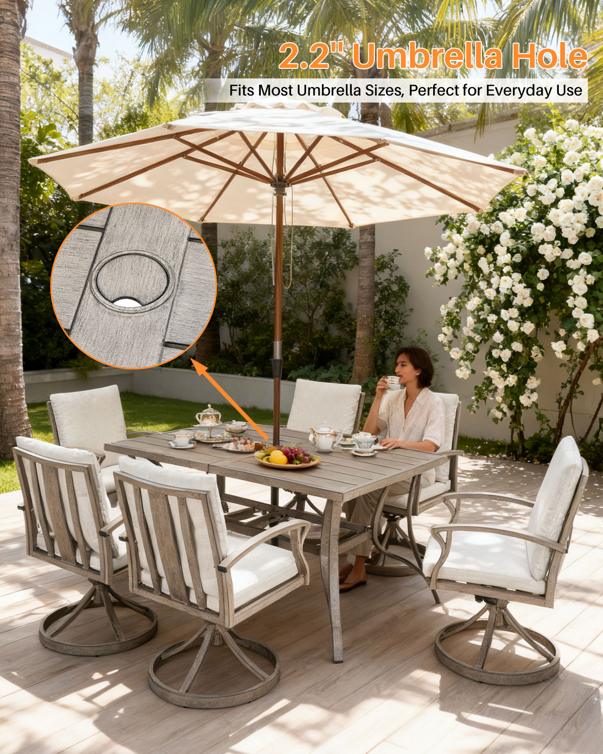 Aluminum Outdoor Patio Dining Table - D103