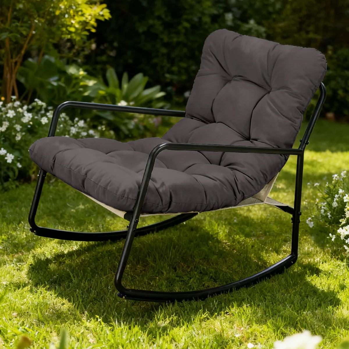 Metal Comfy Modern Patio Rocking Chair - C032-1