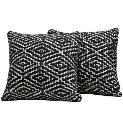 Modern weather resistant outdoor throw pillow highlighting a square design with textured, weather-proof fabric. - Seehill