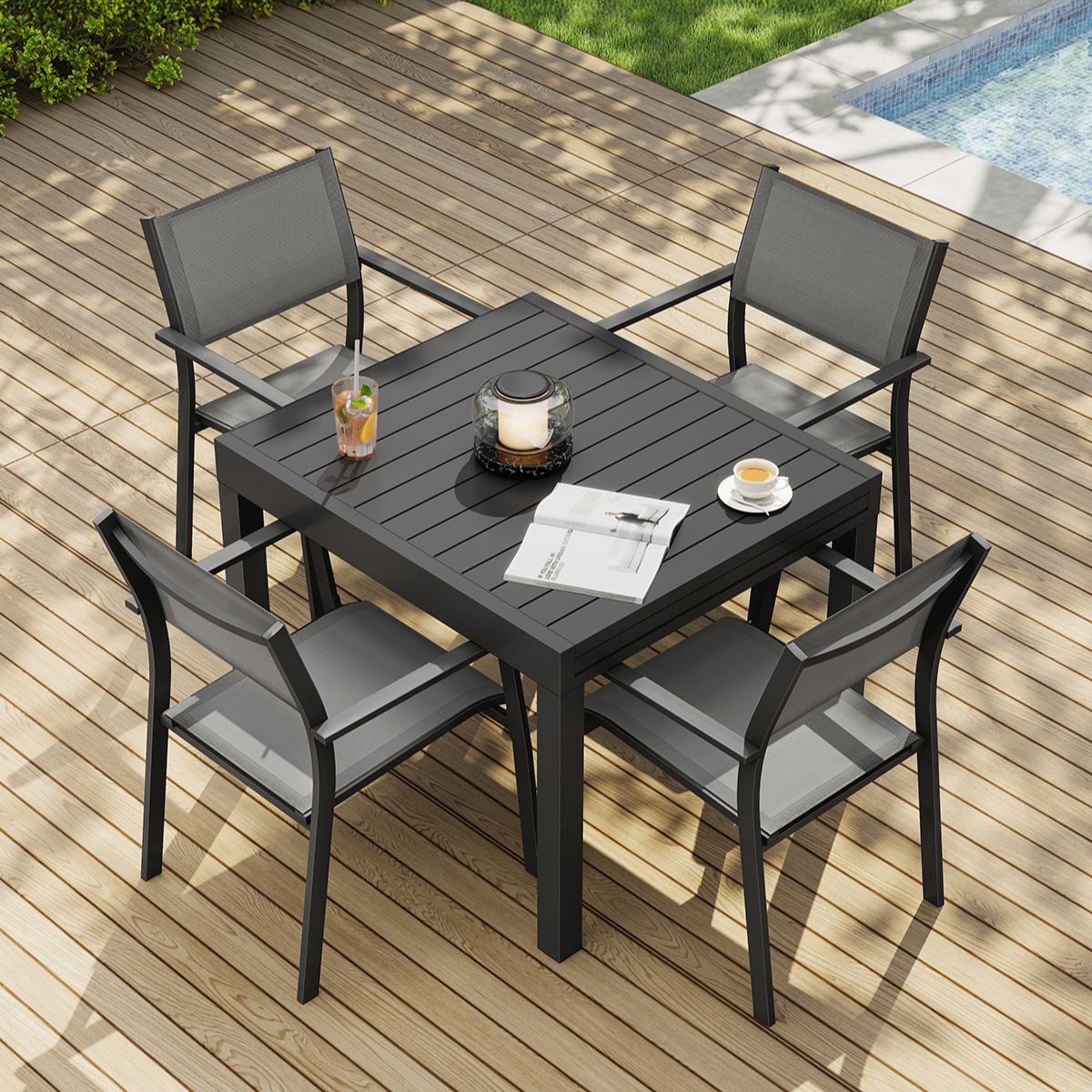 Extendable Outdoor Dining Table for 4-8 Person - D063-2