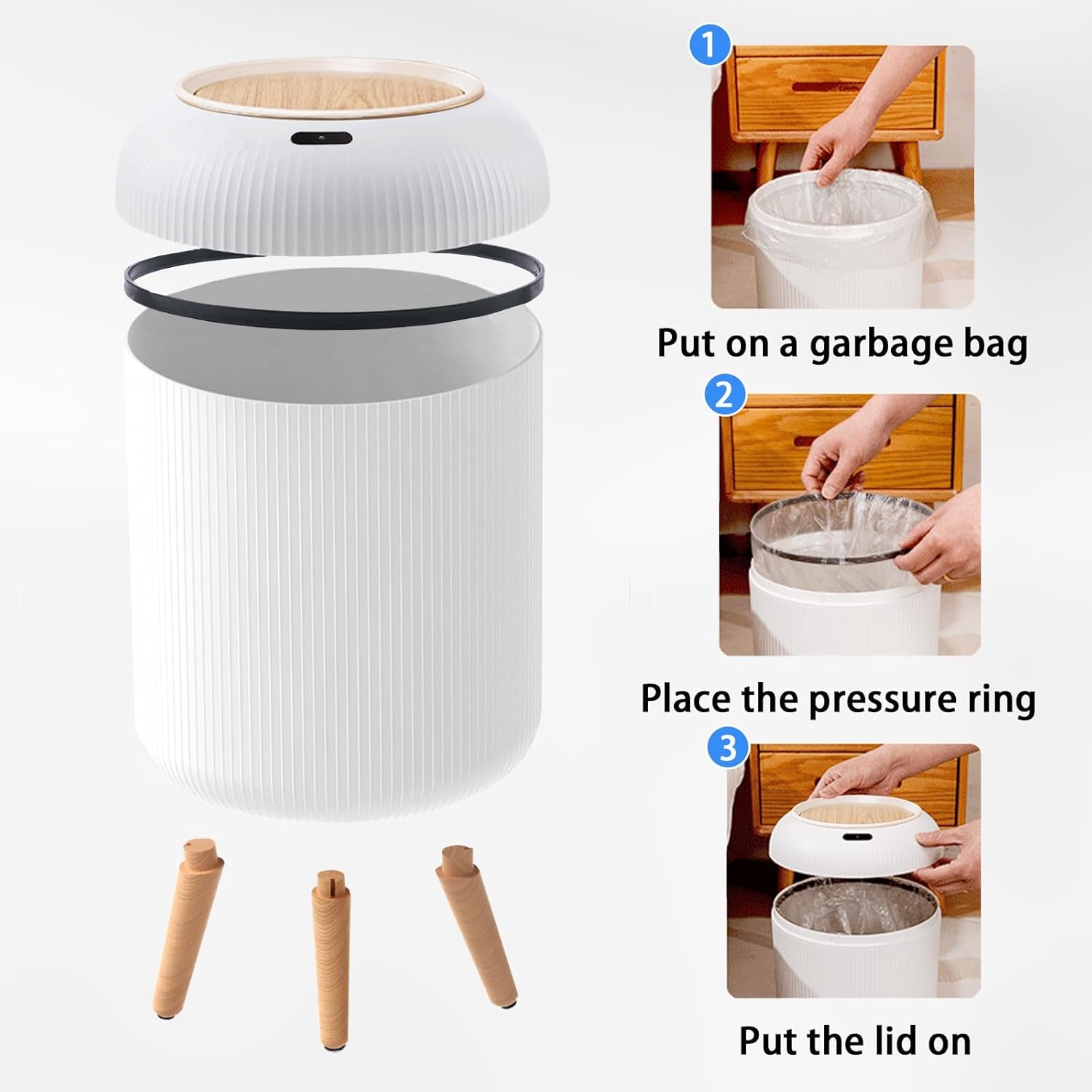 3 Gallon / 11 L Automatic Bathroom Trash Can