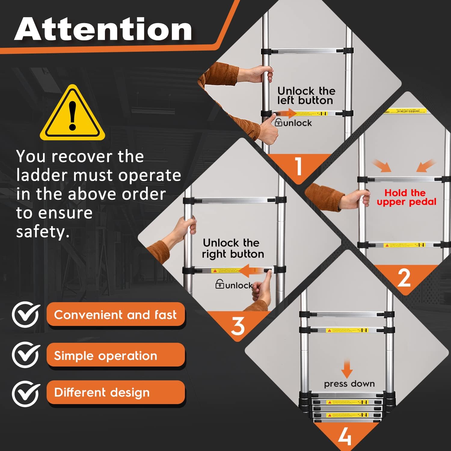 Multi-Purpose Collapsible Ladder for RV or Outdoor Work