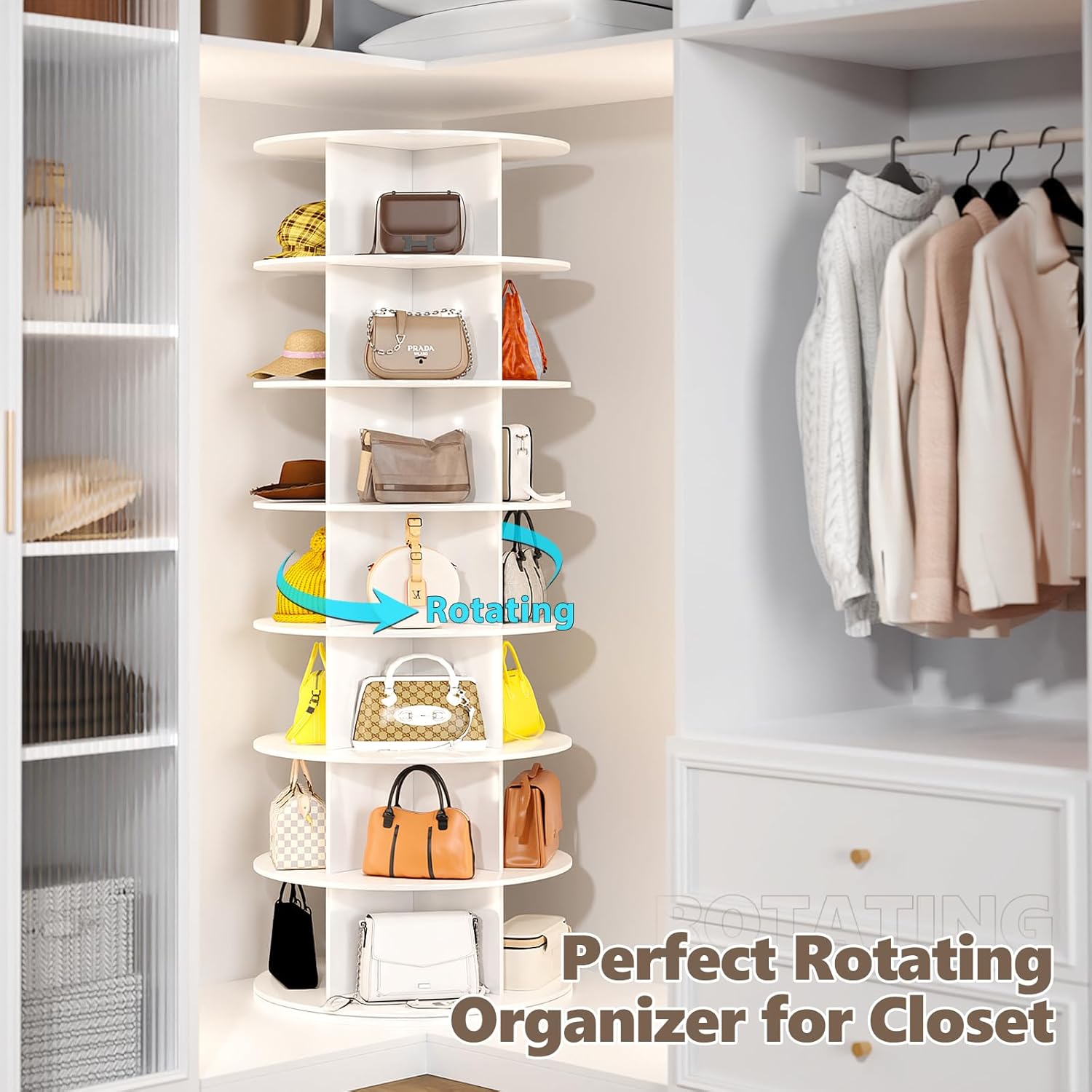 Rotating Shoe Rack Tower