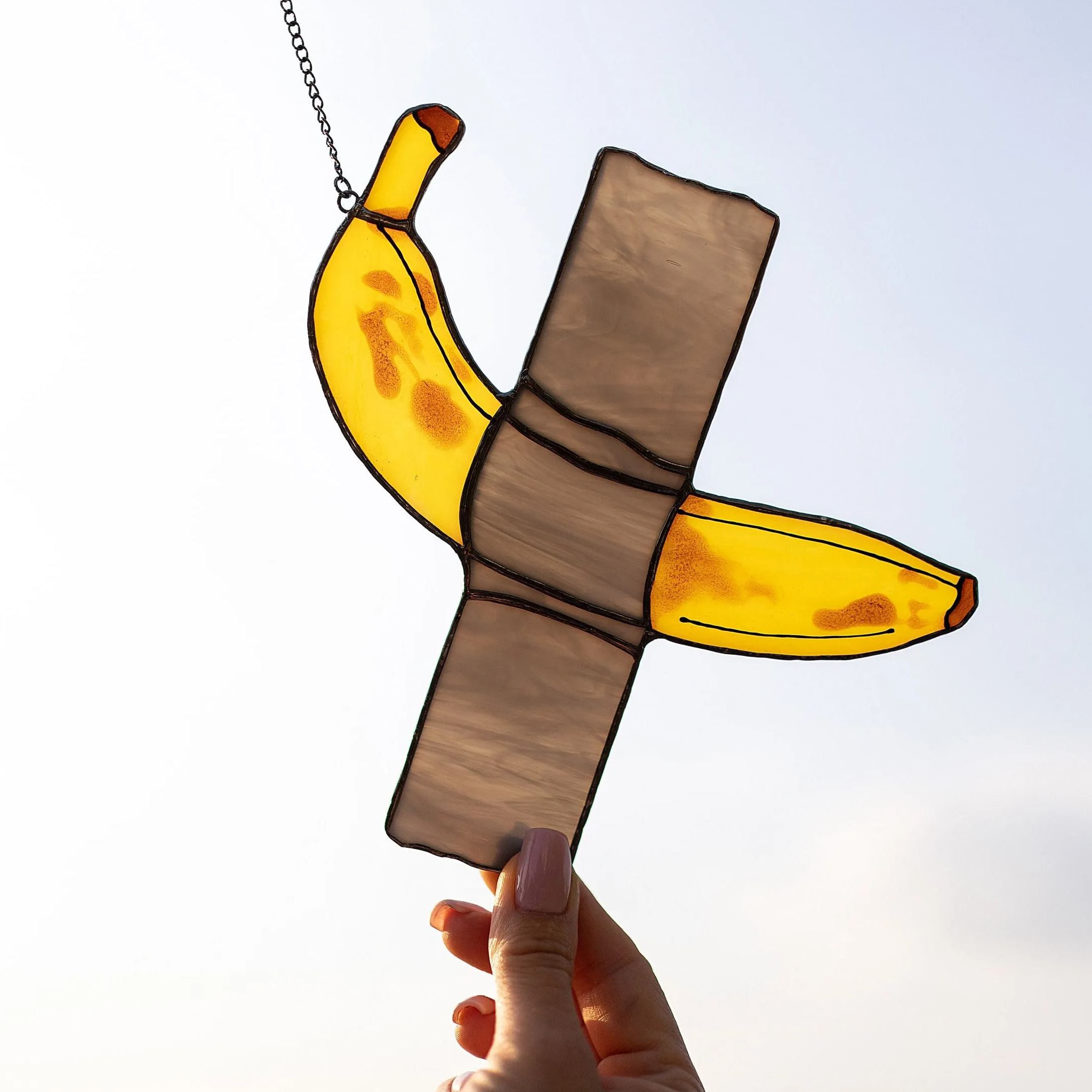 Stained Glass Banana Suncatcher
