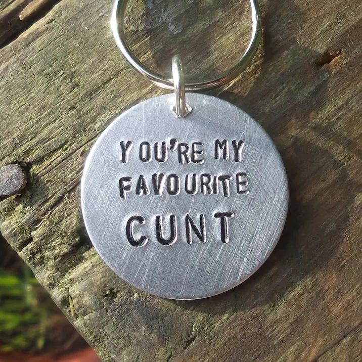 😂Funny Couple Engraved Keychain