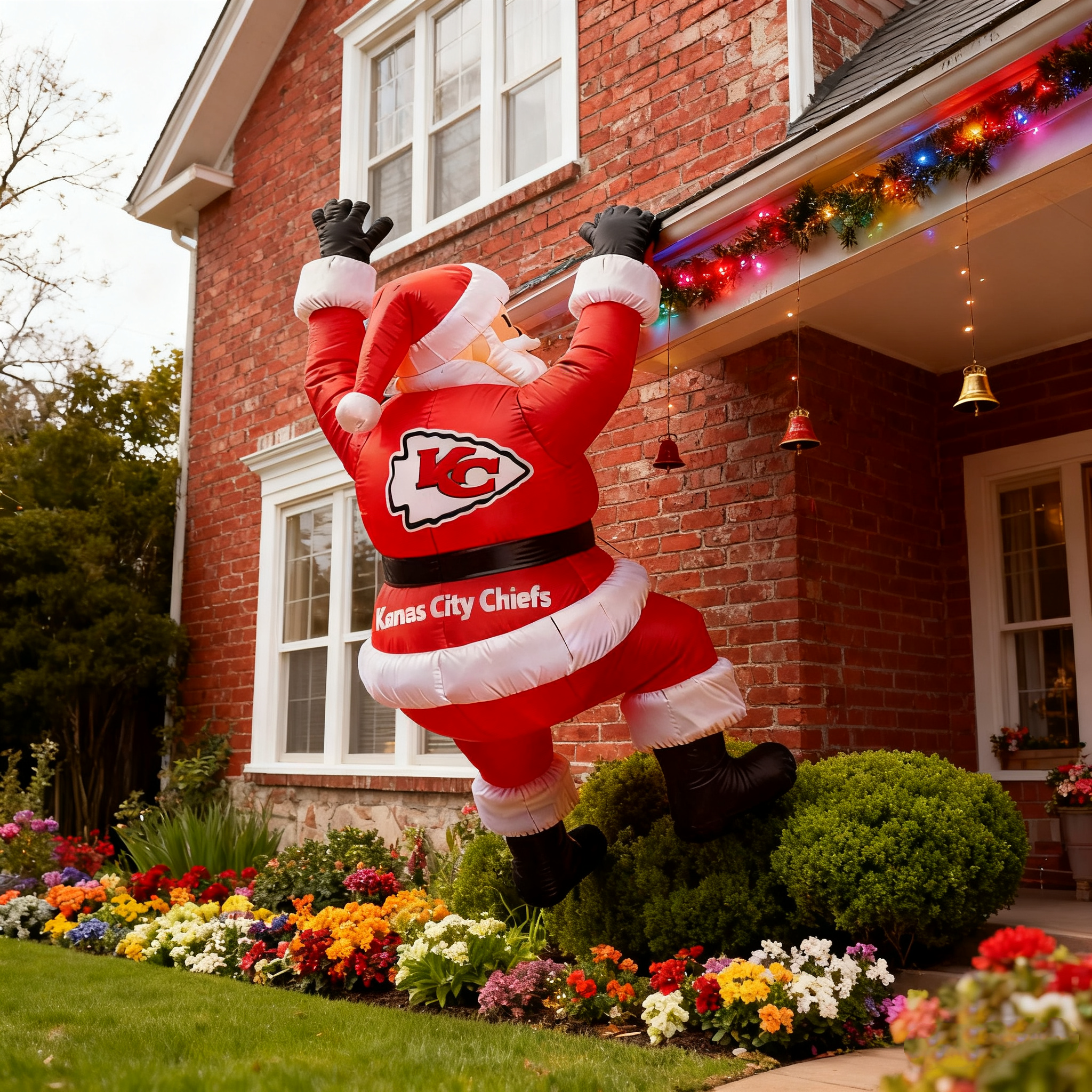 Inflatable Climbing Santa Christmas Decoration - Eye-Catching Holiday Yard Display