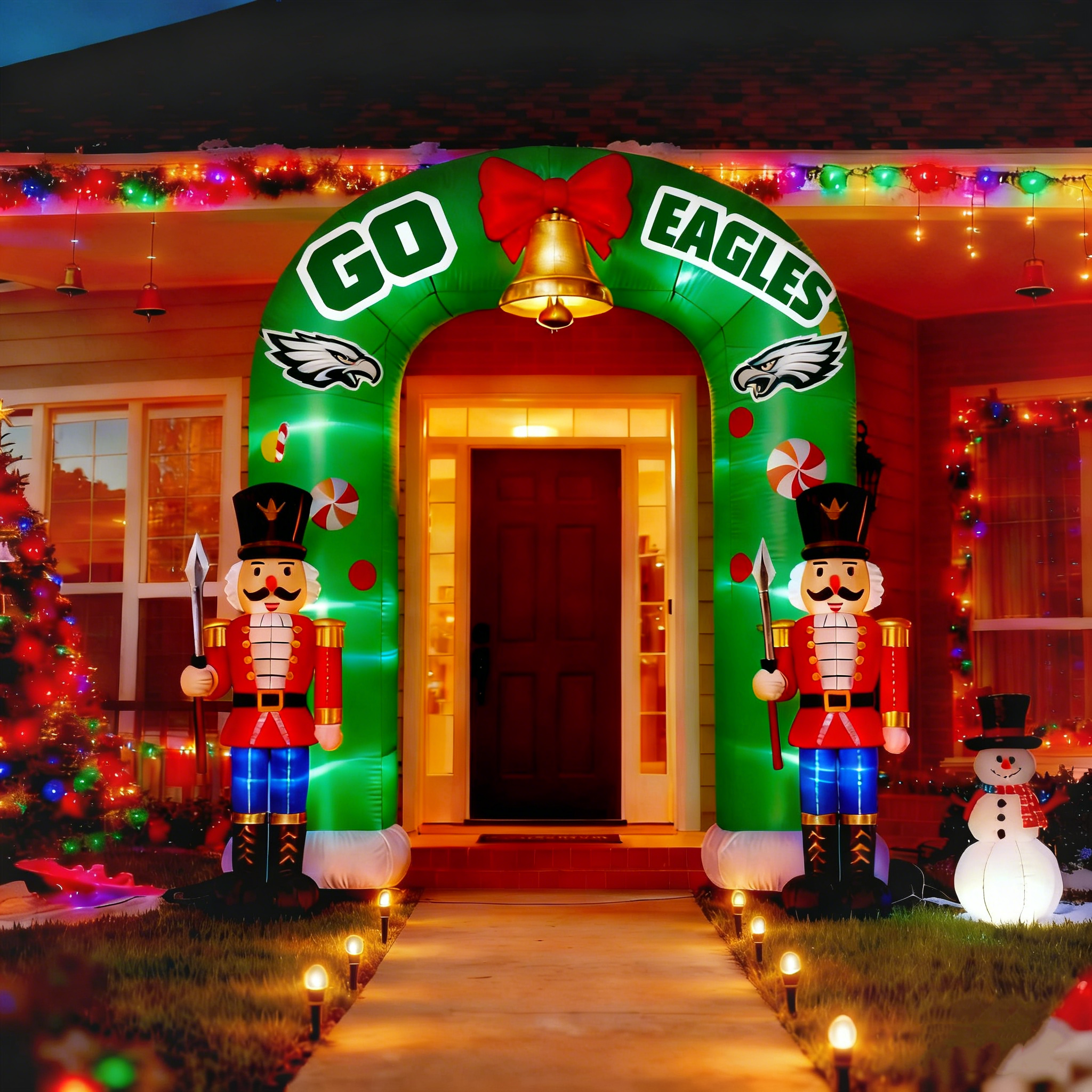 Nutcracker Inflatable Archway Festive Decor – Lighted Outdoor Holiday Decoration for Home Yard
