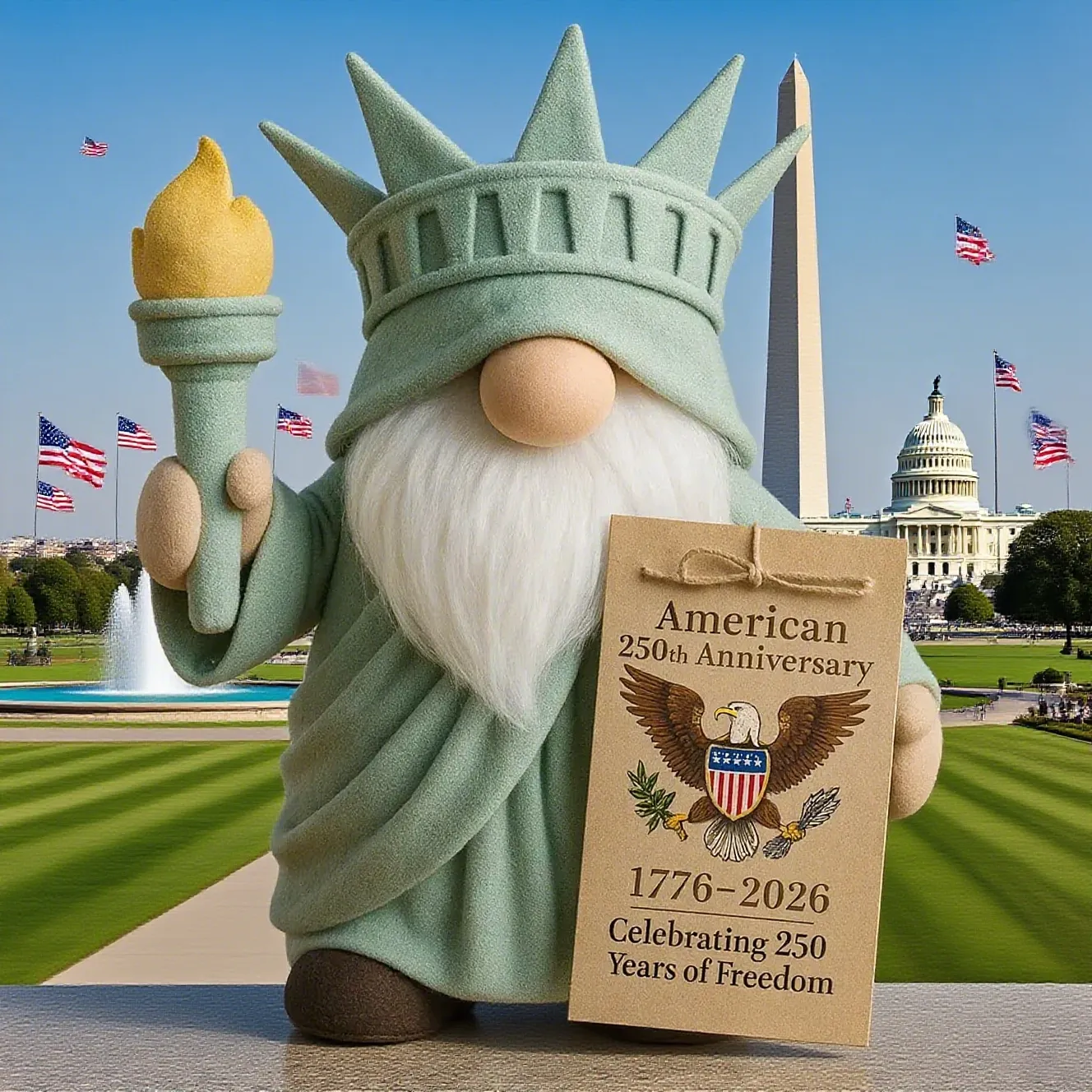 🔥LAST DAY 50% OFF - Honor 250 Years of Freedom with Our Exclusive American Anniversary Gnome!‌‌