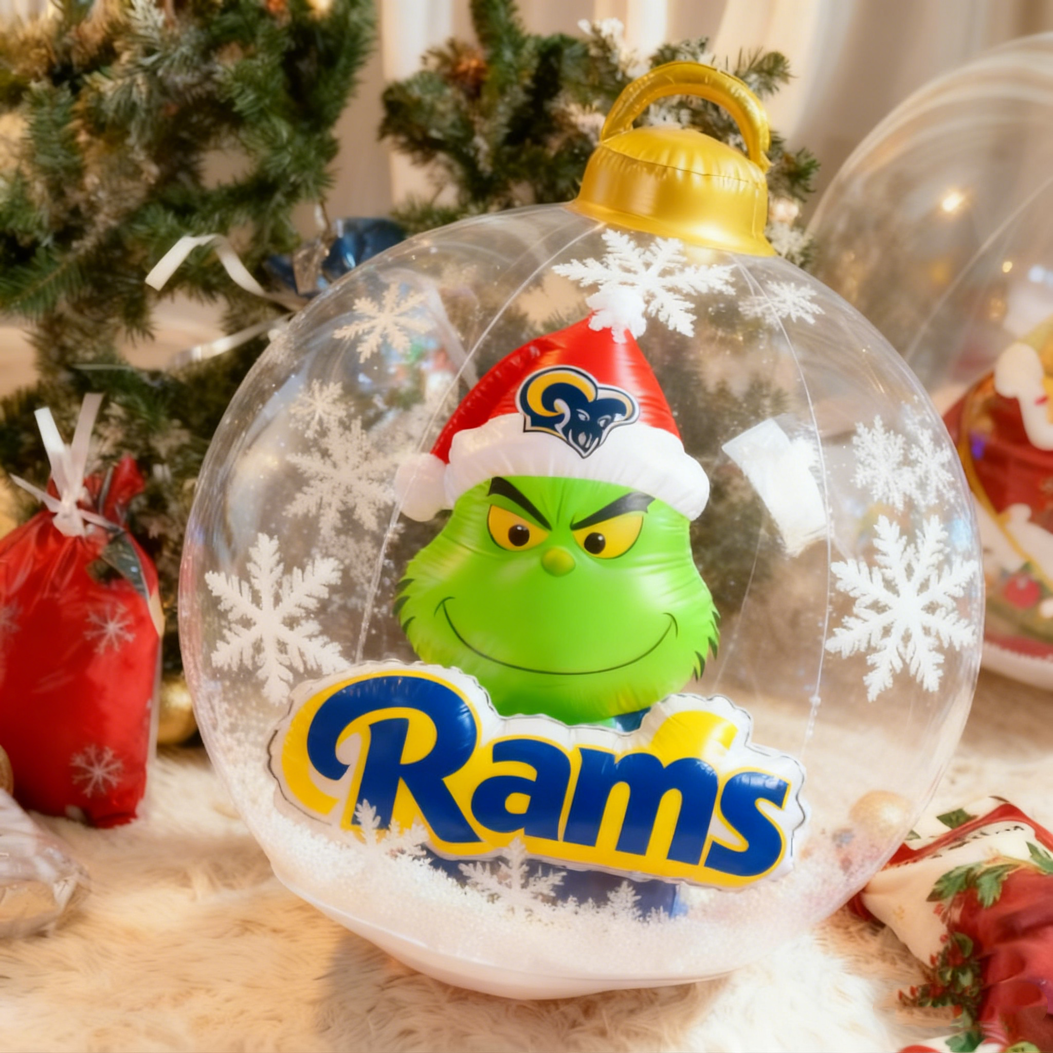 Grinchy Christmas Inflatable Ball Ornament – A Whimsical Holiday Statement Piece