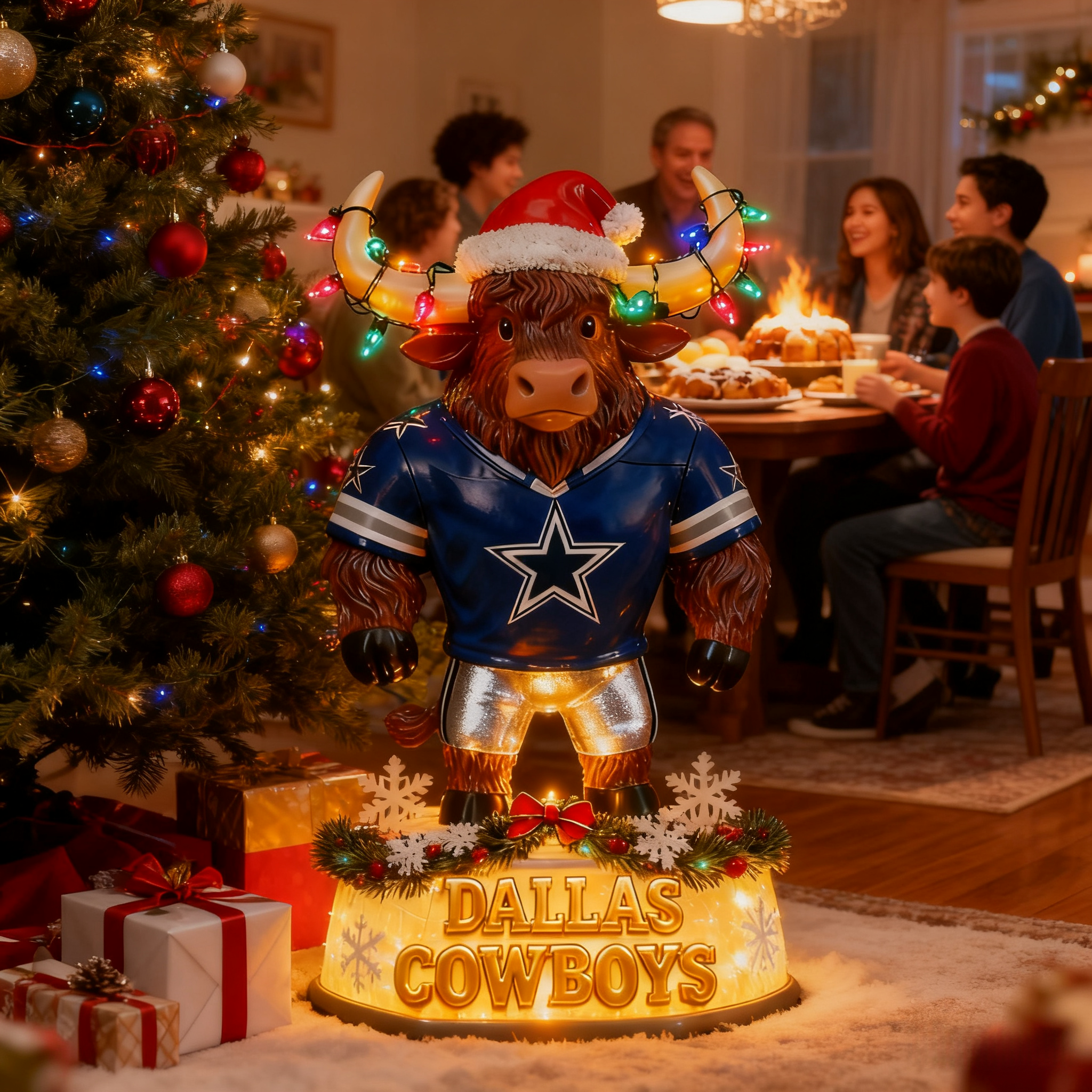 Illuminated NFL Team Spirit Yak Christmas LED Statue