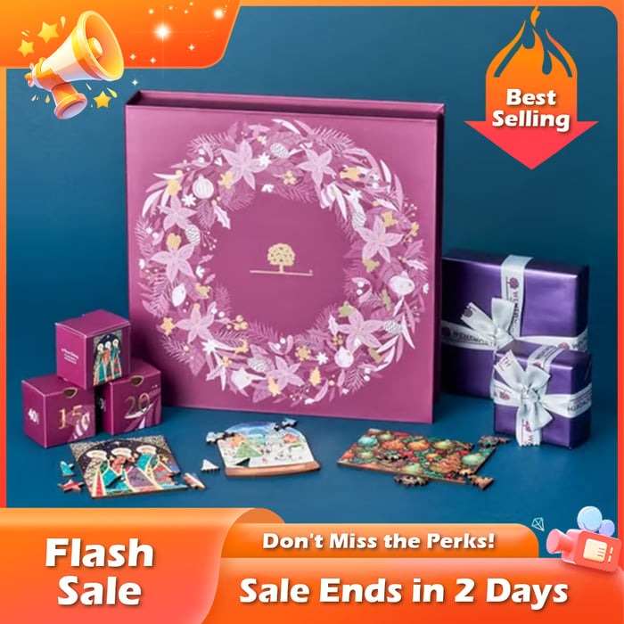 🏆Flash Sale⚡ 50K+ SOLD! Almost Gone-💥🧩24 Days Of Christmas Puzzles Advent Calendar