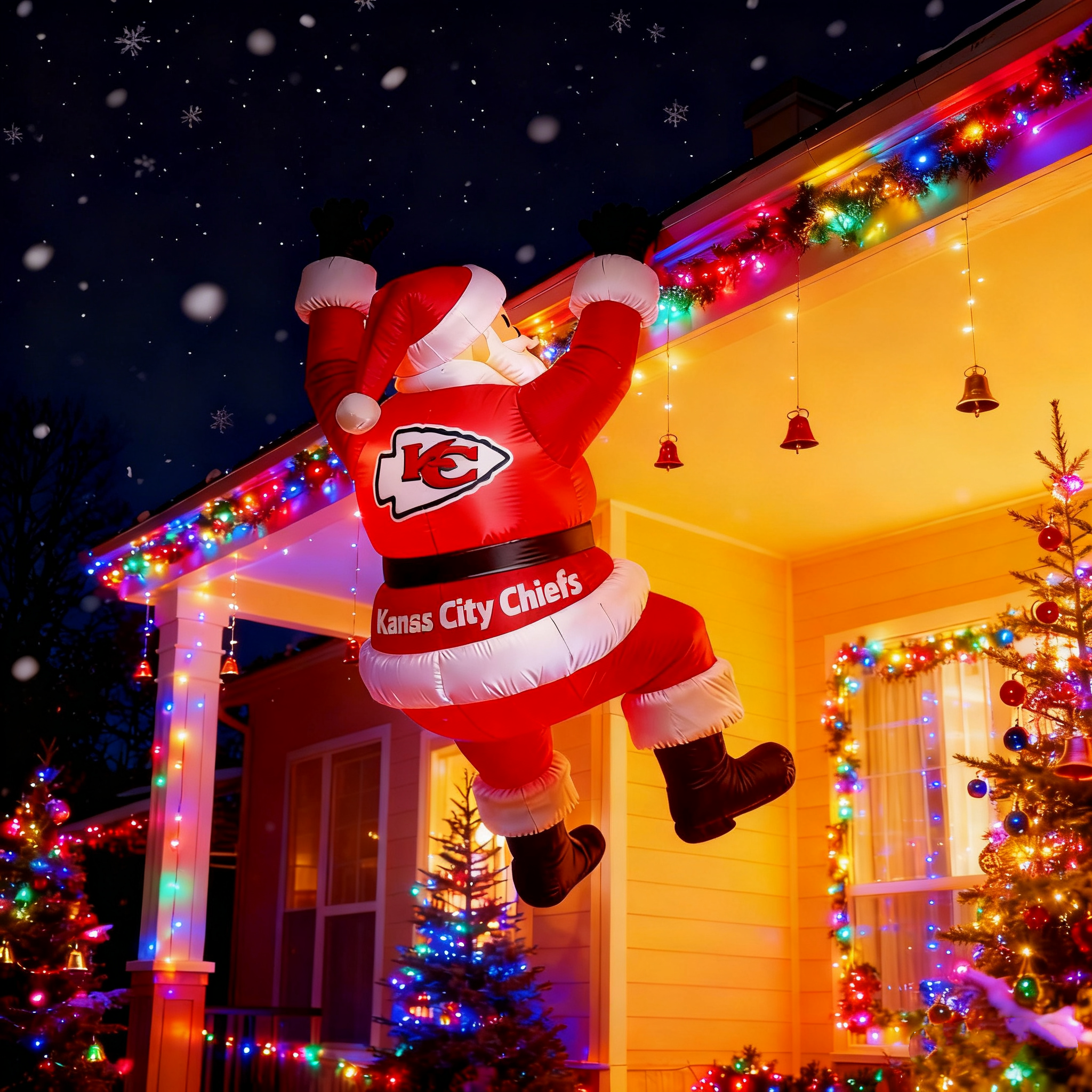 Inflatable Climbing Santa Christmas Decoration - Eye-Catching Holiday Yard Display