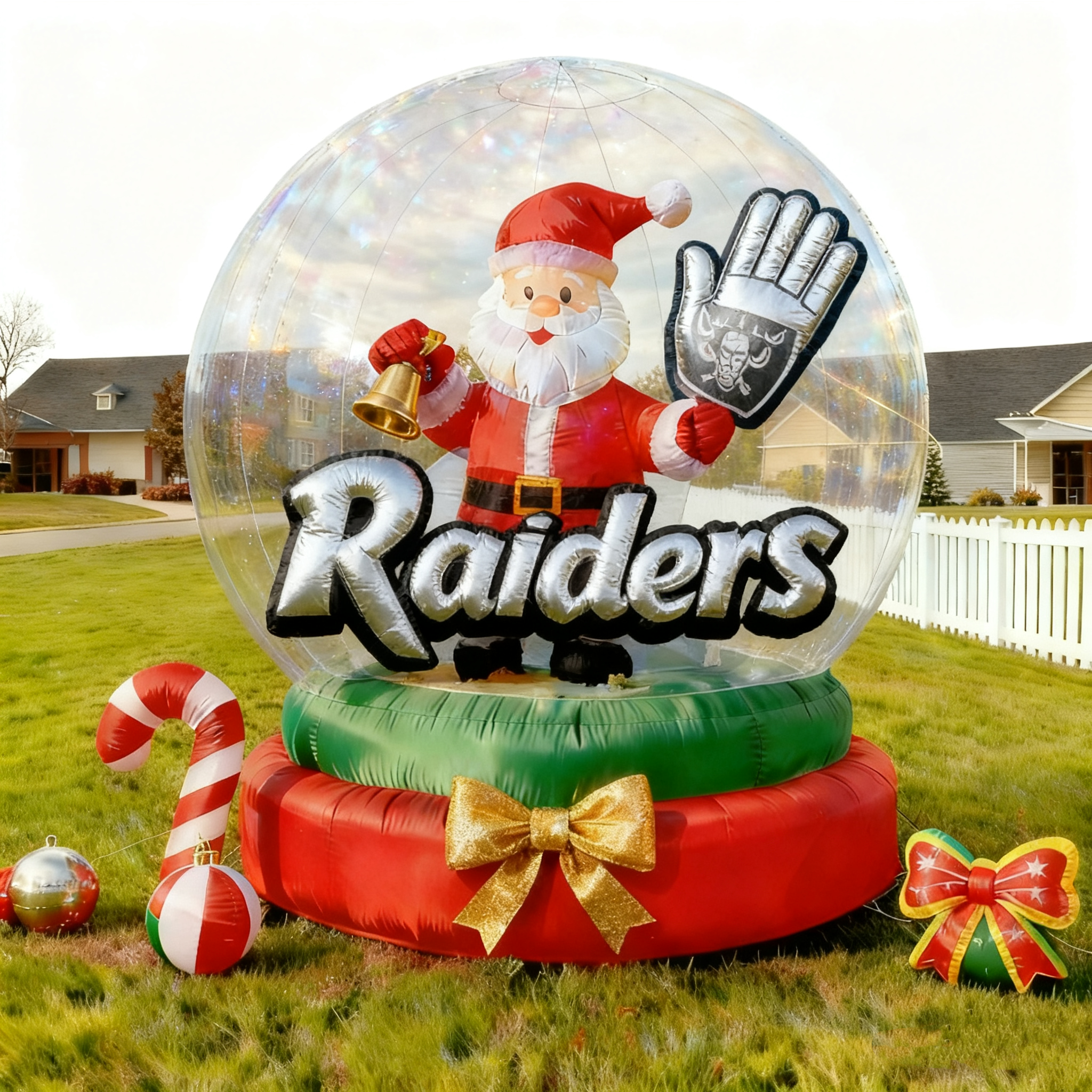 Christmas Inflatable Snowglobe Decoration - Outdoor/Indoor Holiday Light-Up Yard Ornament