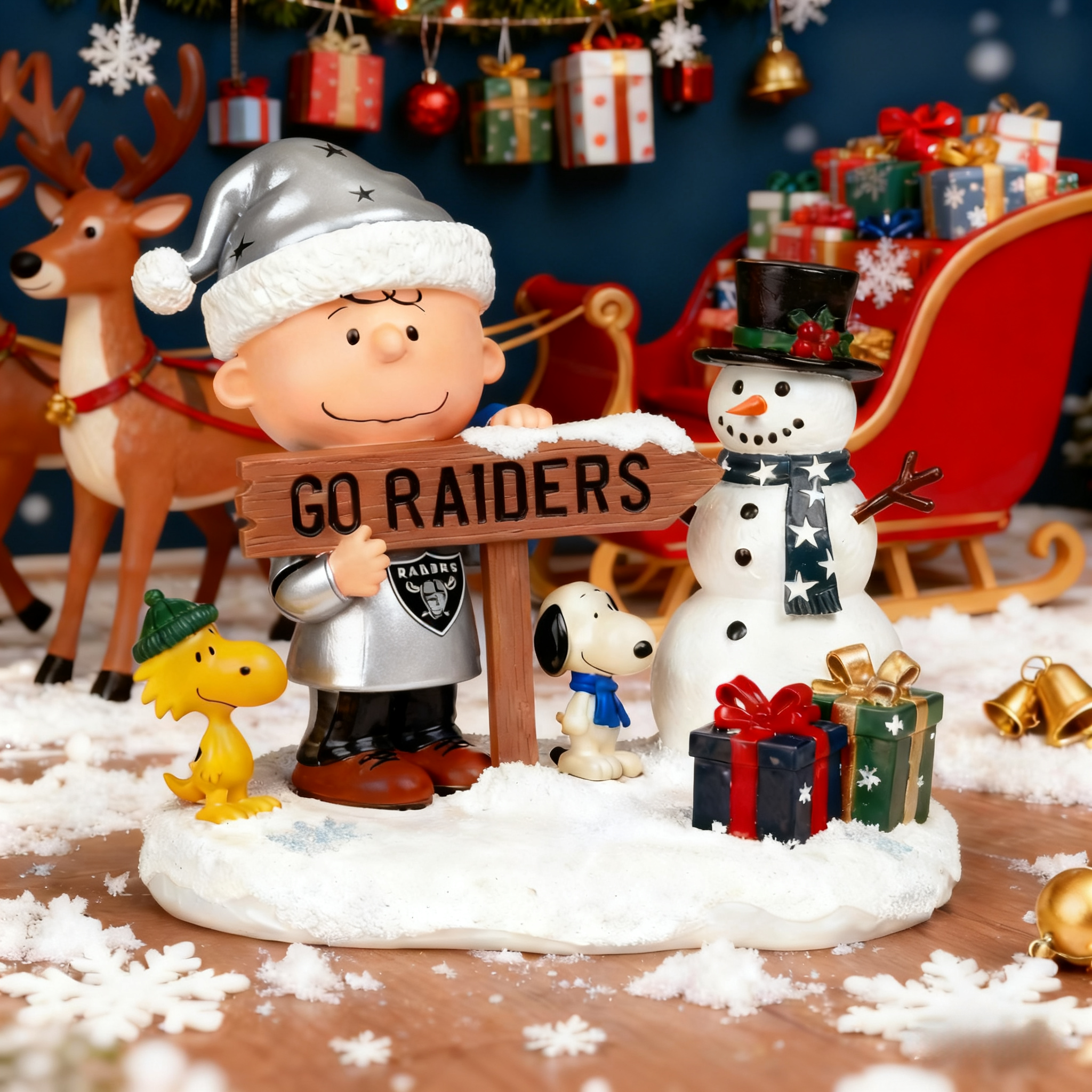 Peanuts Christmas Charlie Brown Snowy Scene Statue