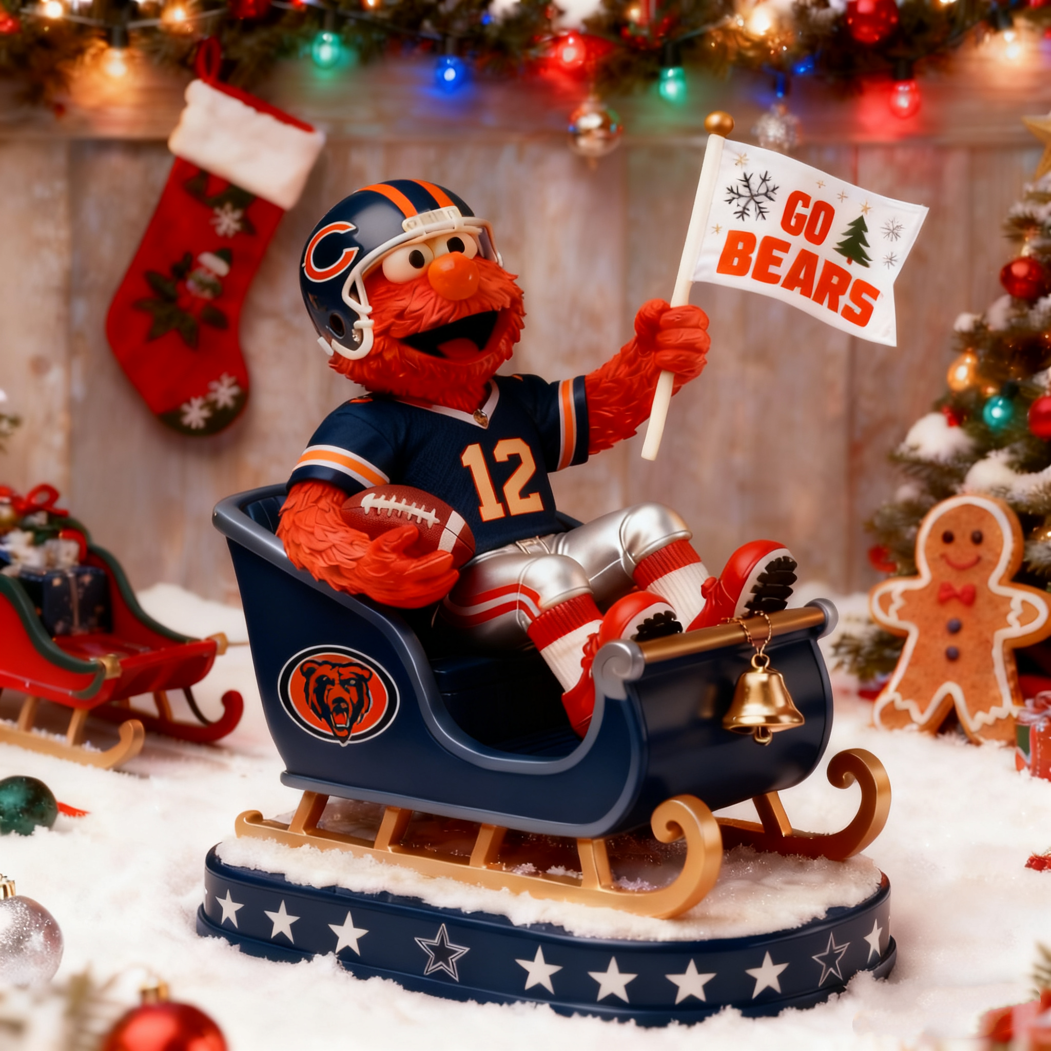 Sesame Street Elmo Holiday Sleigh Collectible Statues