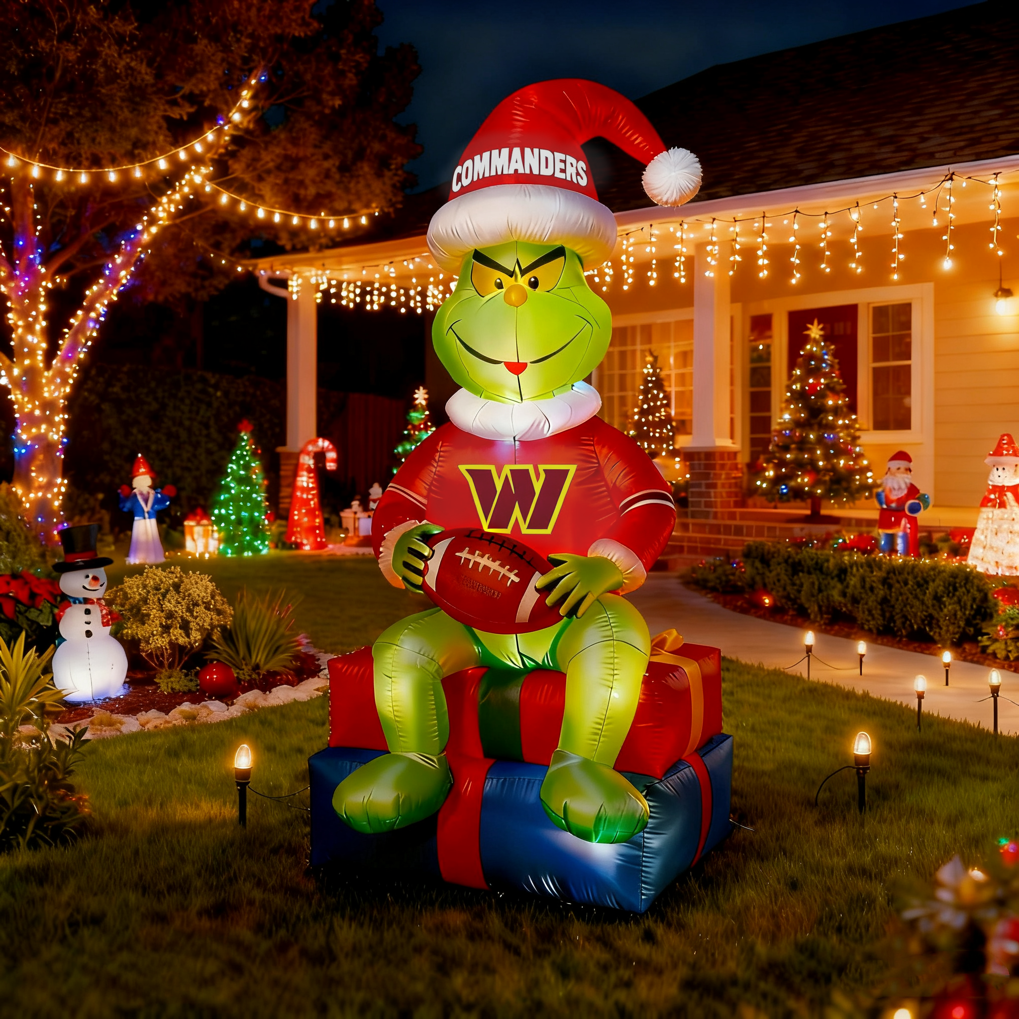 Inflatable Christmas Grinch Decoration - Festive Lawn Ornament