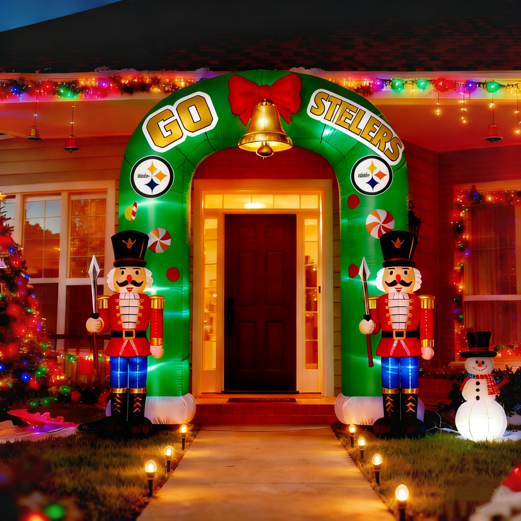 Nutcracker Inflatable Archway Festive Decor – Lighted Outdoor Holiday Decoration for Home Yard
