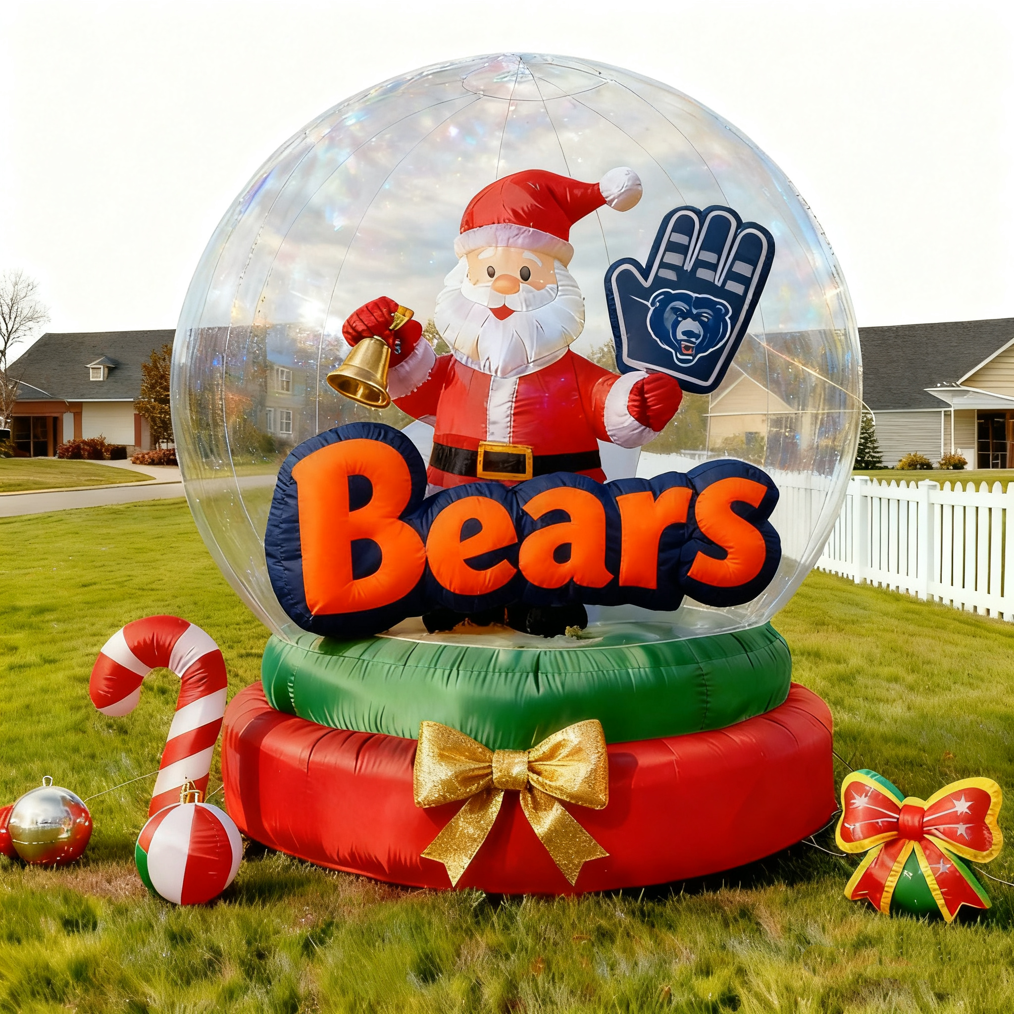 Christmas Inflatable Snowglobe Decoration - Outdoor/Indoor Holiday Light-Up Yard Ornament