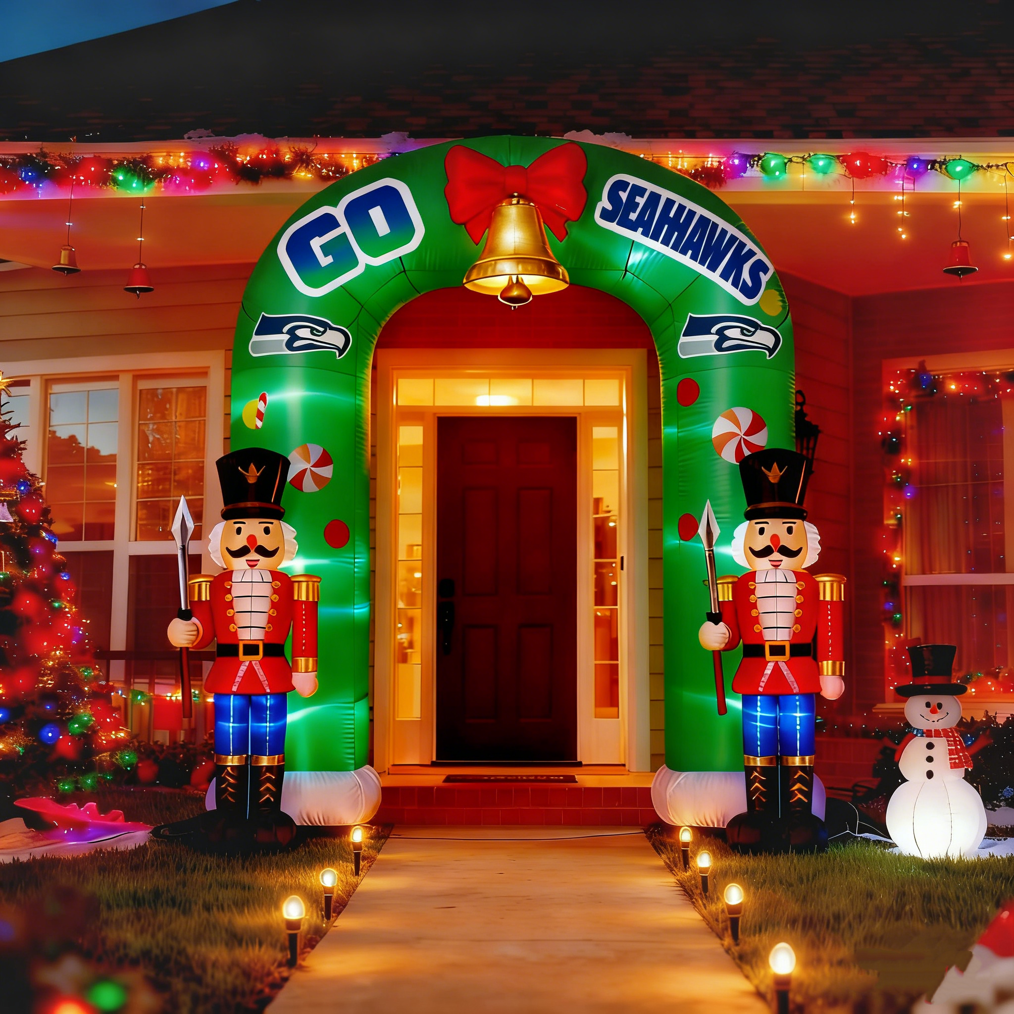 Nutcracker Inflatable Archway Festive Decor – Lighted Outdoor Holiday Decoration for Home Yard