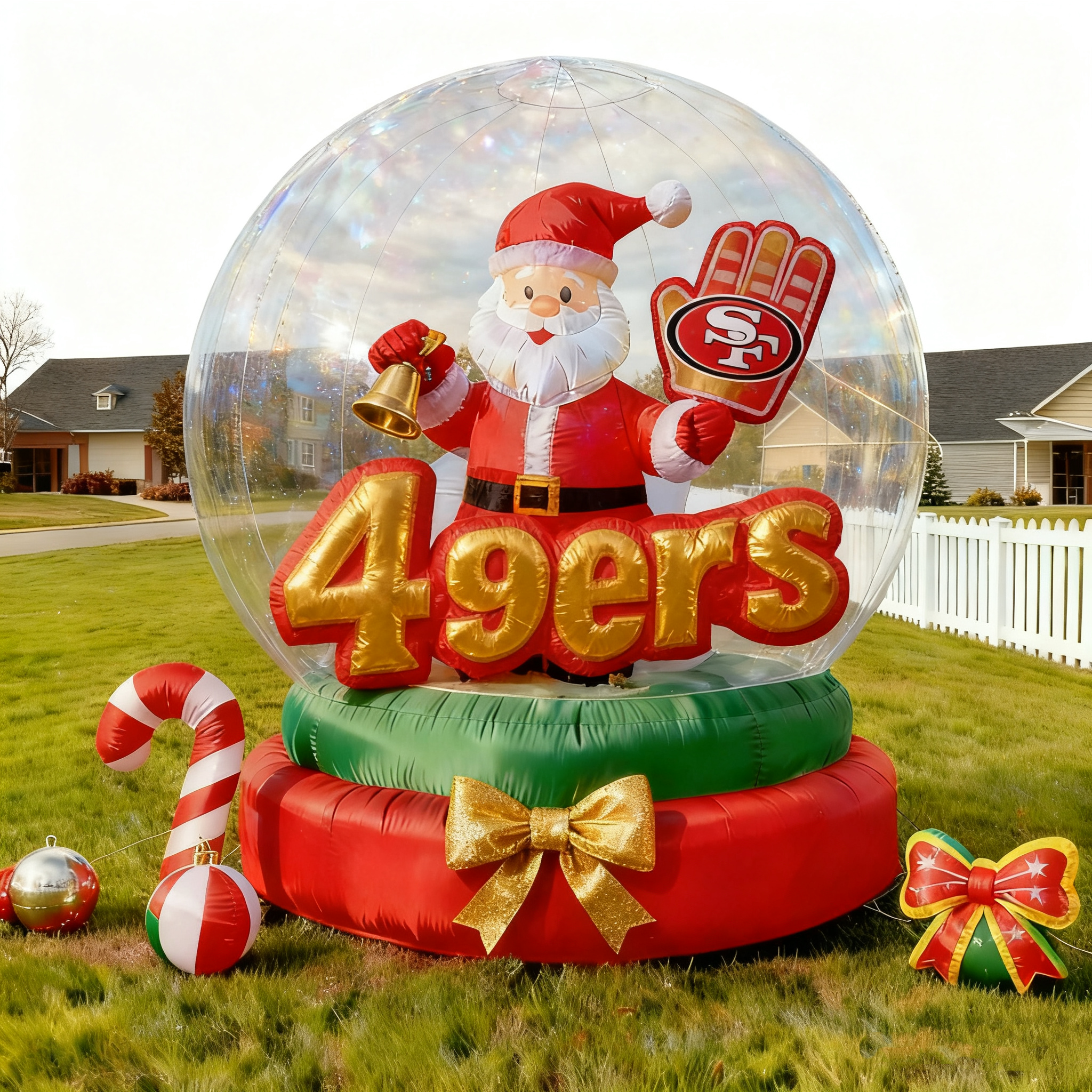 Christmas Inflatable Snowglobe Decoration - Outdoor/Indoor Holiday Light-Up Yard Ornament