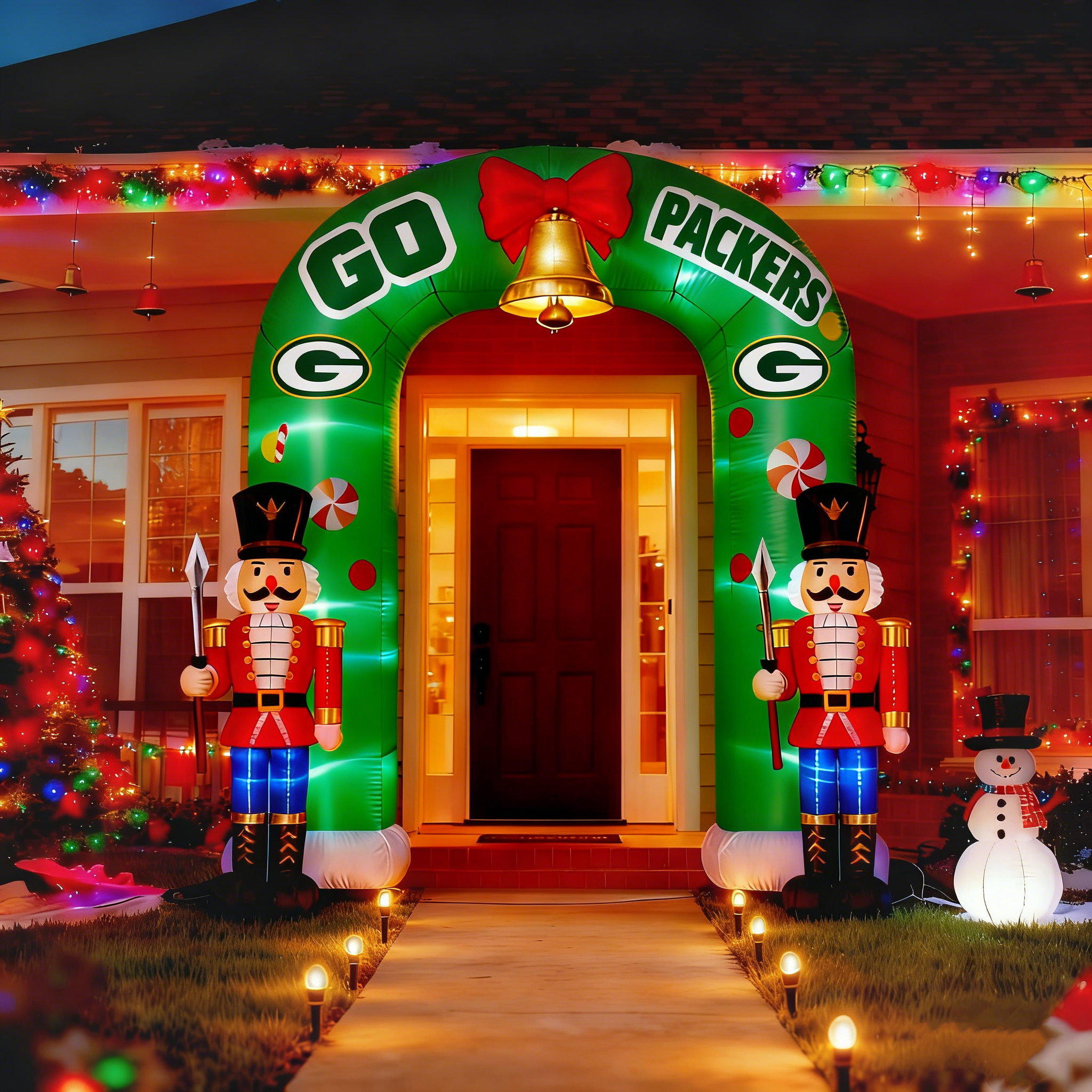 Nutcracker Inflatable Archway Festive Decor – Lighted Outdoor Holiday Decoration for Home Yard