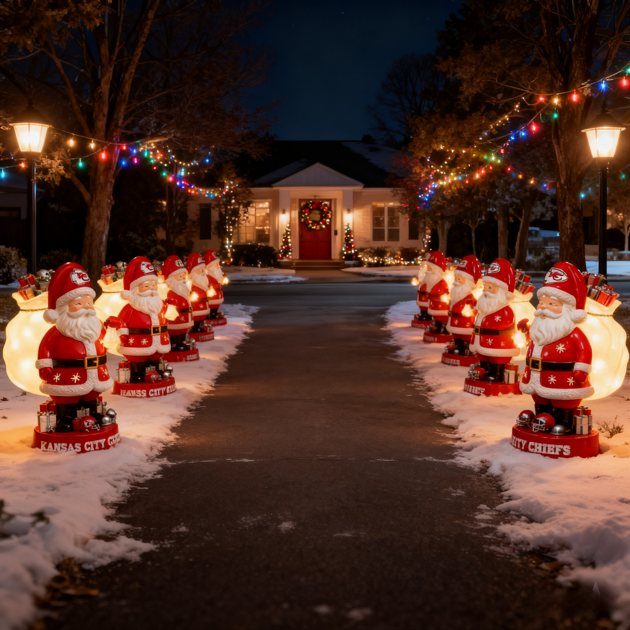 NFL Santa Claus LED Lit Holiday Statuary - Collector's Edition