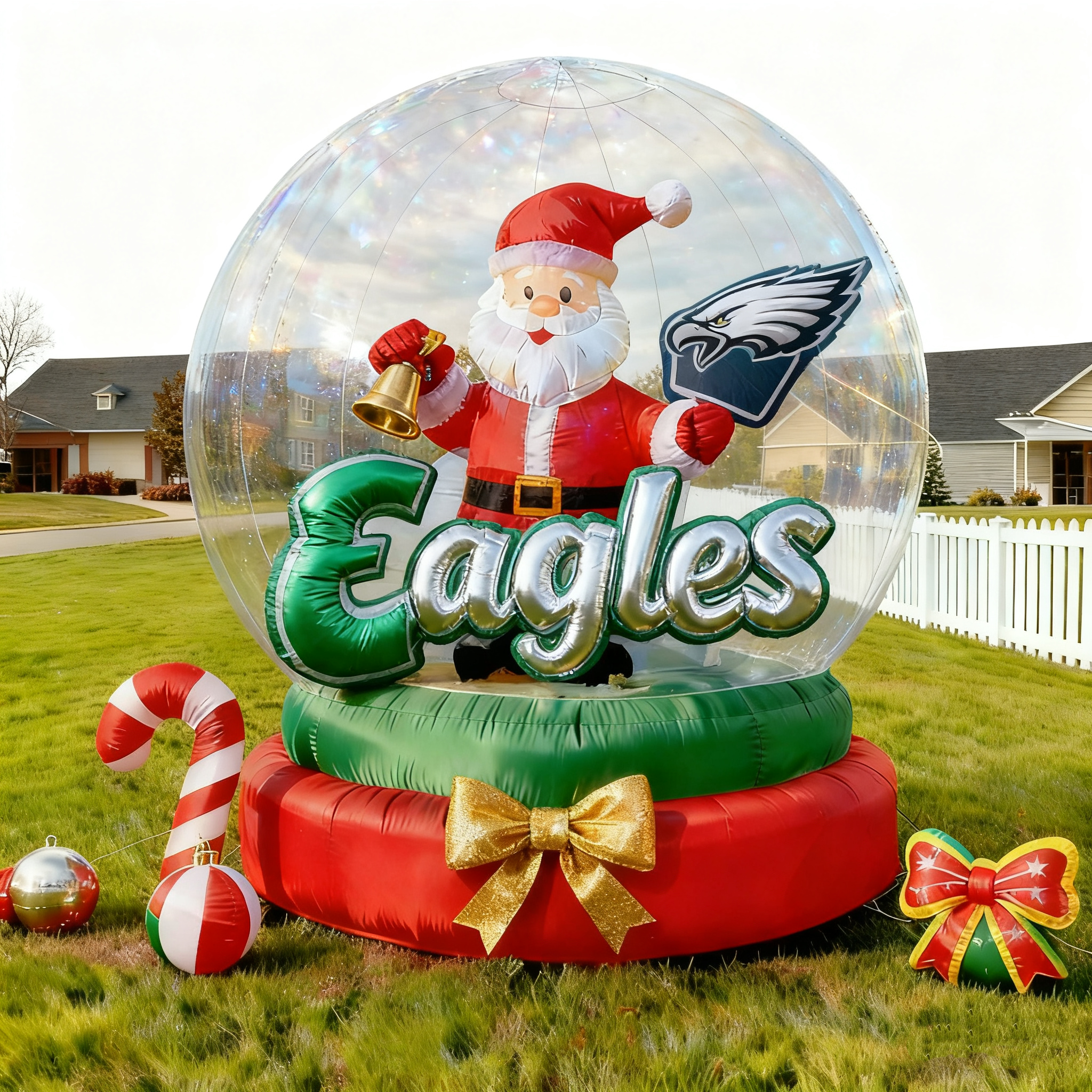 Christmas Inflatable Snowglobe Decoration - Outdoor/Indoor Holiday Light-Up Yard Ornament