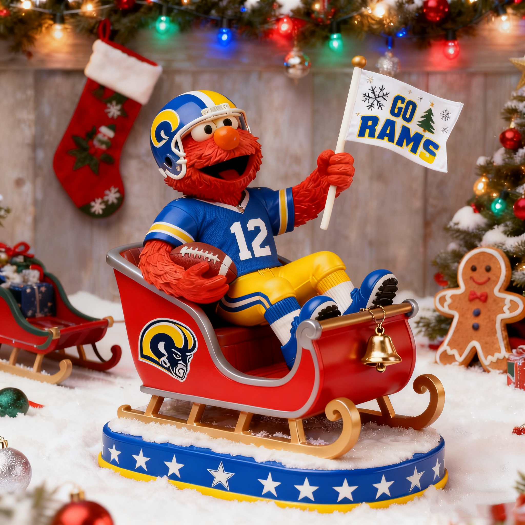 Sesame Street Elmo Holiday Sleigh Collectible Statues