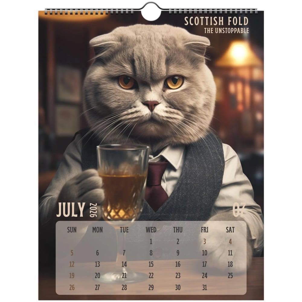 📅Badass Cats 2026 Wall Calendar