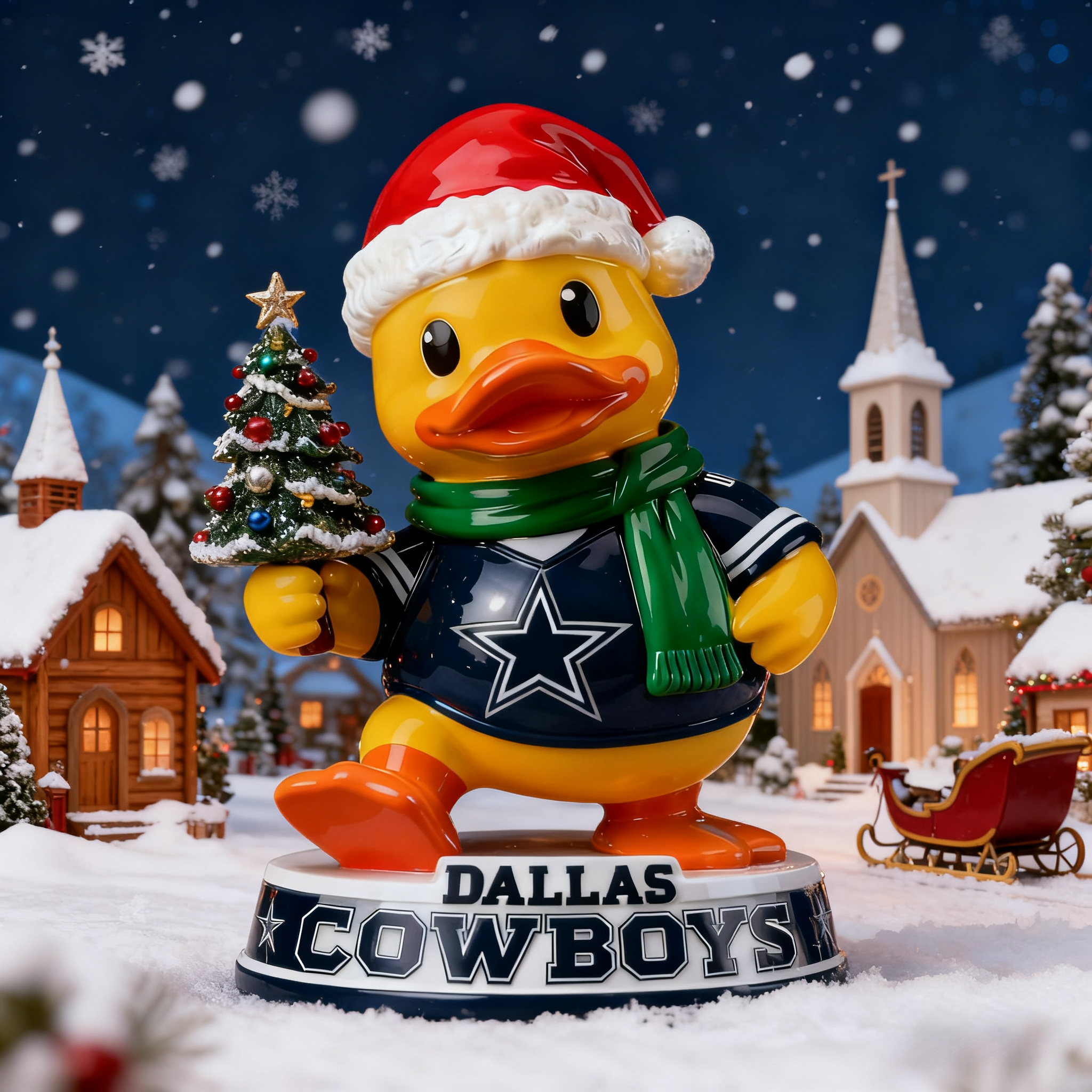 Holiday Sparkle & Cheer Christmas Duck Statue
